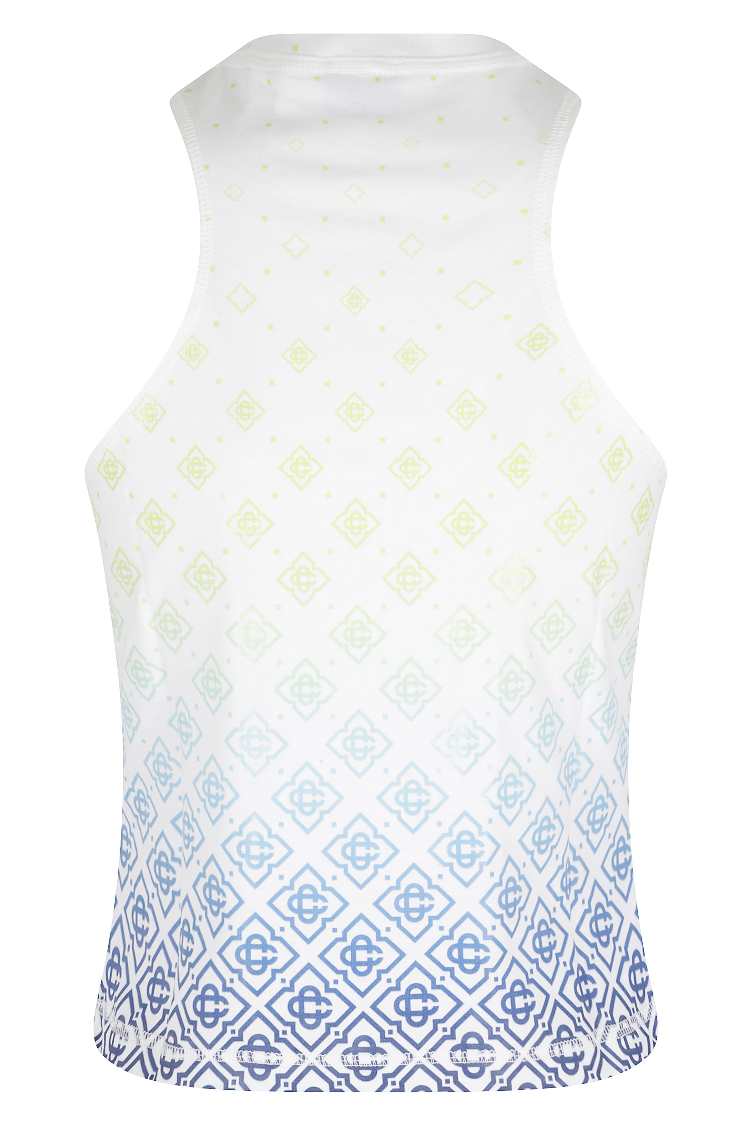 Printed Draped Tank Top White Lyocell