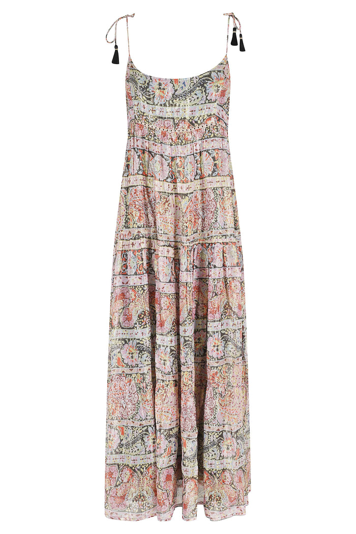 Kamilah Dress Black Viscosa Metallico Abito