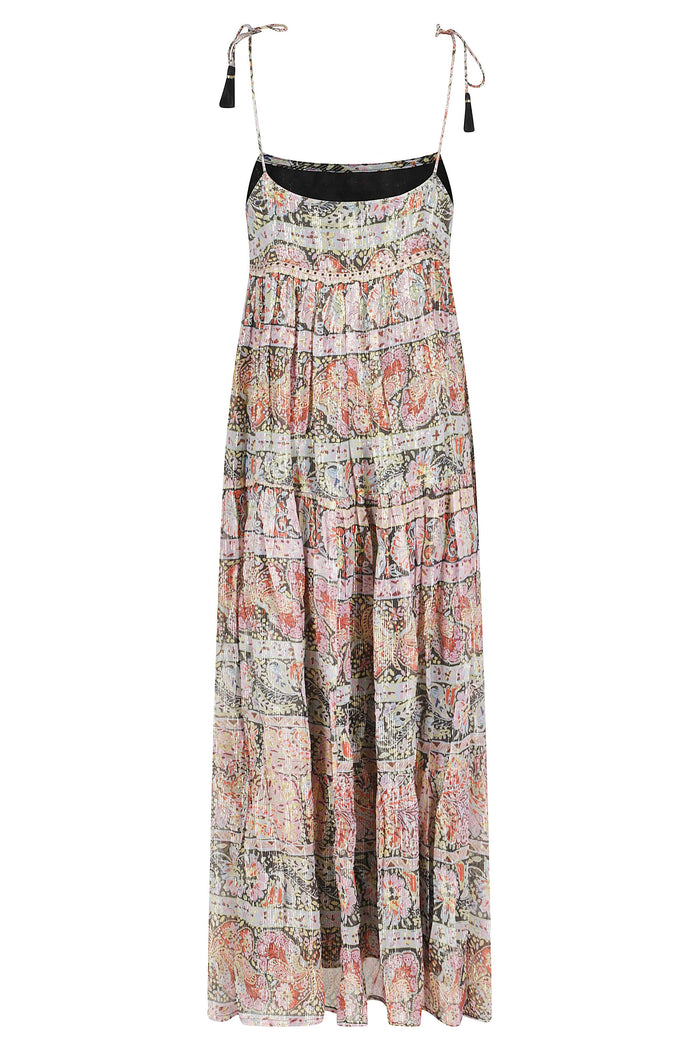 Kamilah Dress Black Viscosa Metallico Abito