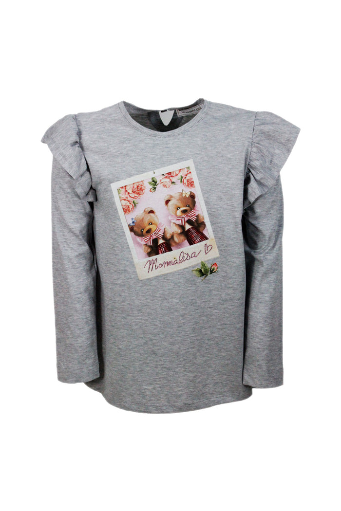Monnalisa T-shirts and Polos Grey 100co
