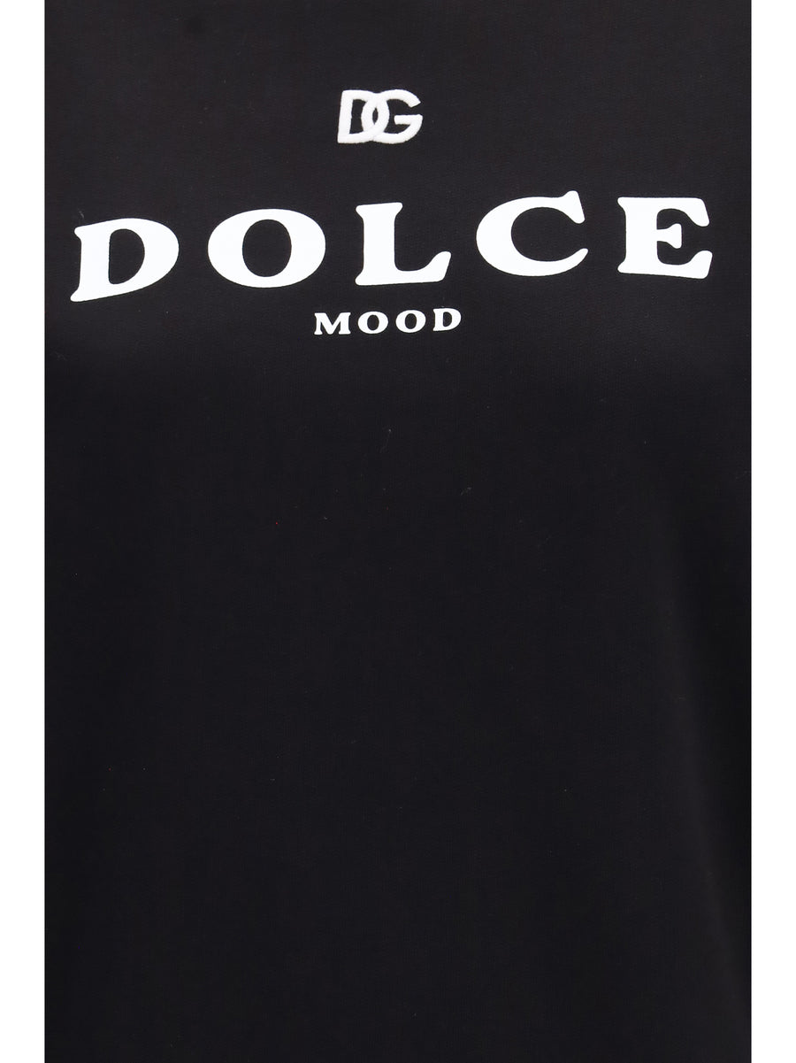 Cotton Logo Crewneck Sweatshirt Black Sweatshirts