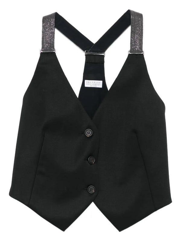 Brunello Cucinelli Outer: Eco Brass 100% vest in black