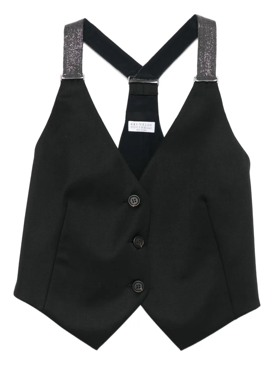 Brunello Cucinelli Outer: Eco Brass 100% vest in black