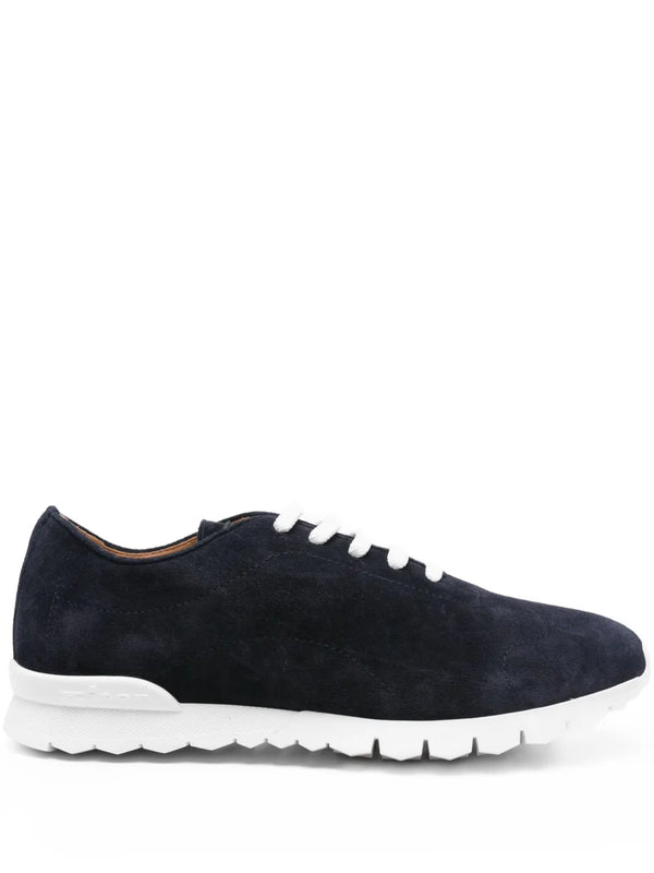 Kiton Upper: Calf Suede 100% sneaker in navy