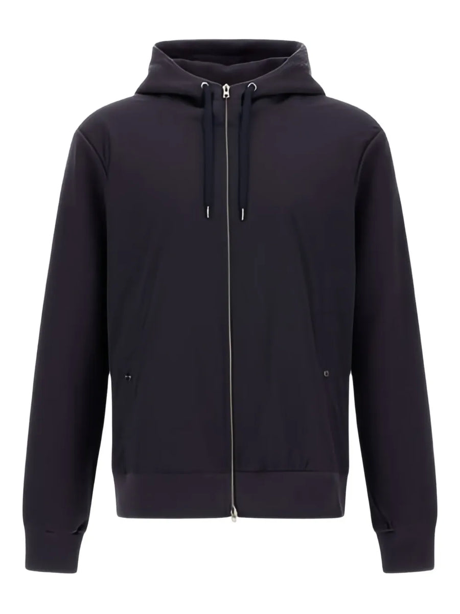 Herno Outer: Cotton 100% hoodie in navy