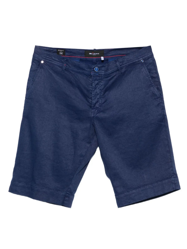 Kiton Outer: Linen/Flax 65% shorts in navy