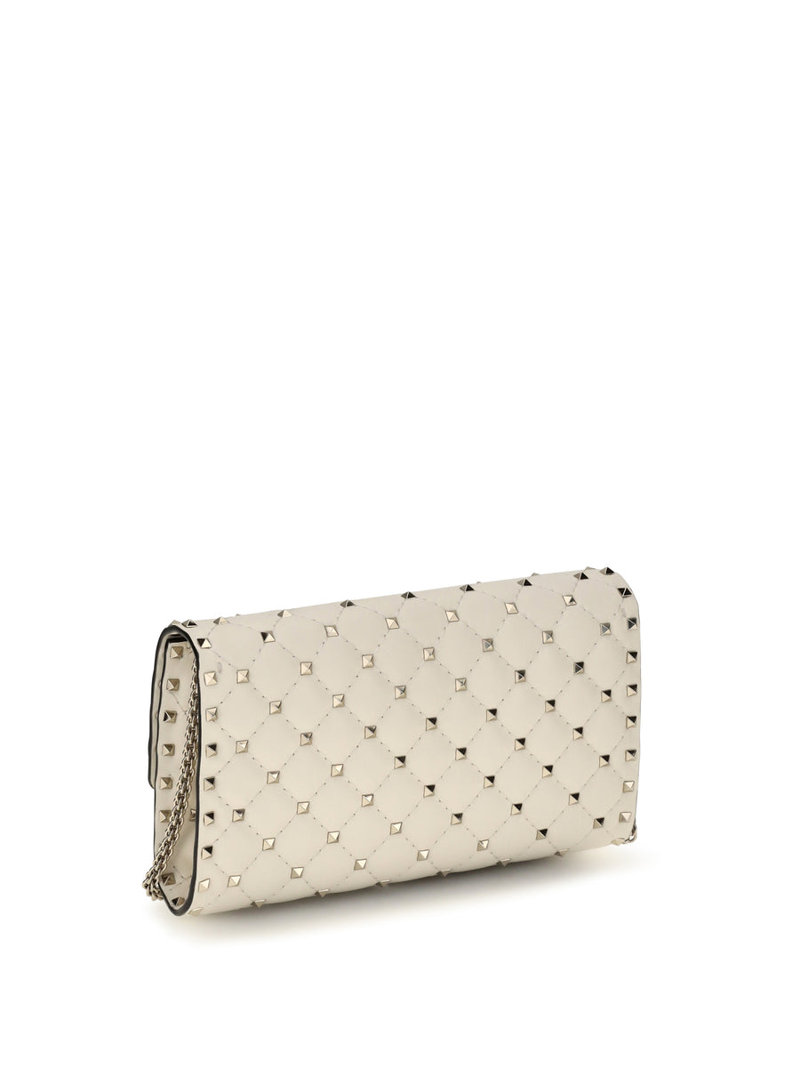 Shoulder Bag Rockstud Spike Light Ivory Leather Calf