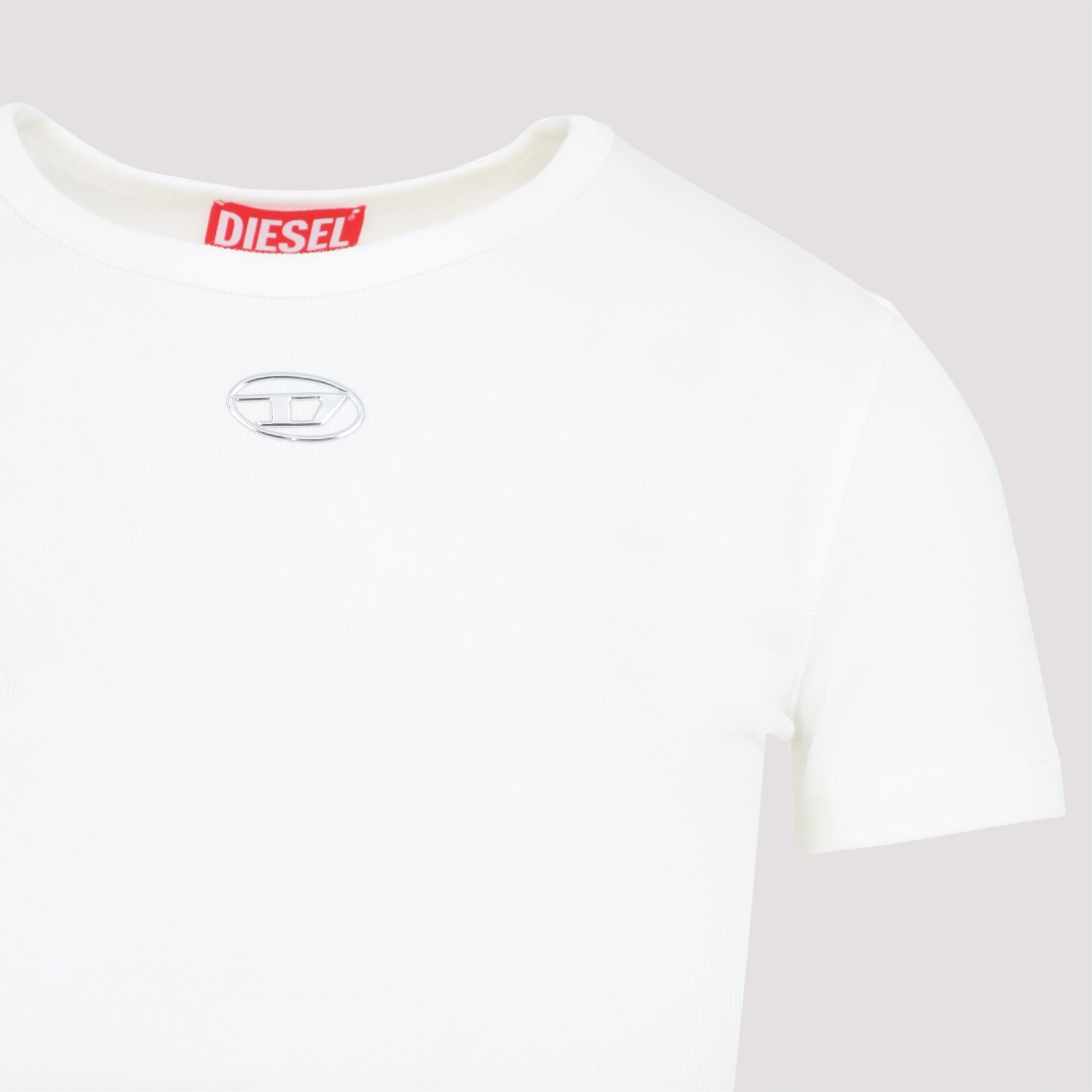 T-ele-long-od T-shirt White Cotton Elastane Tshirt