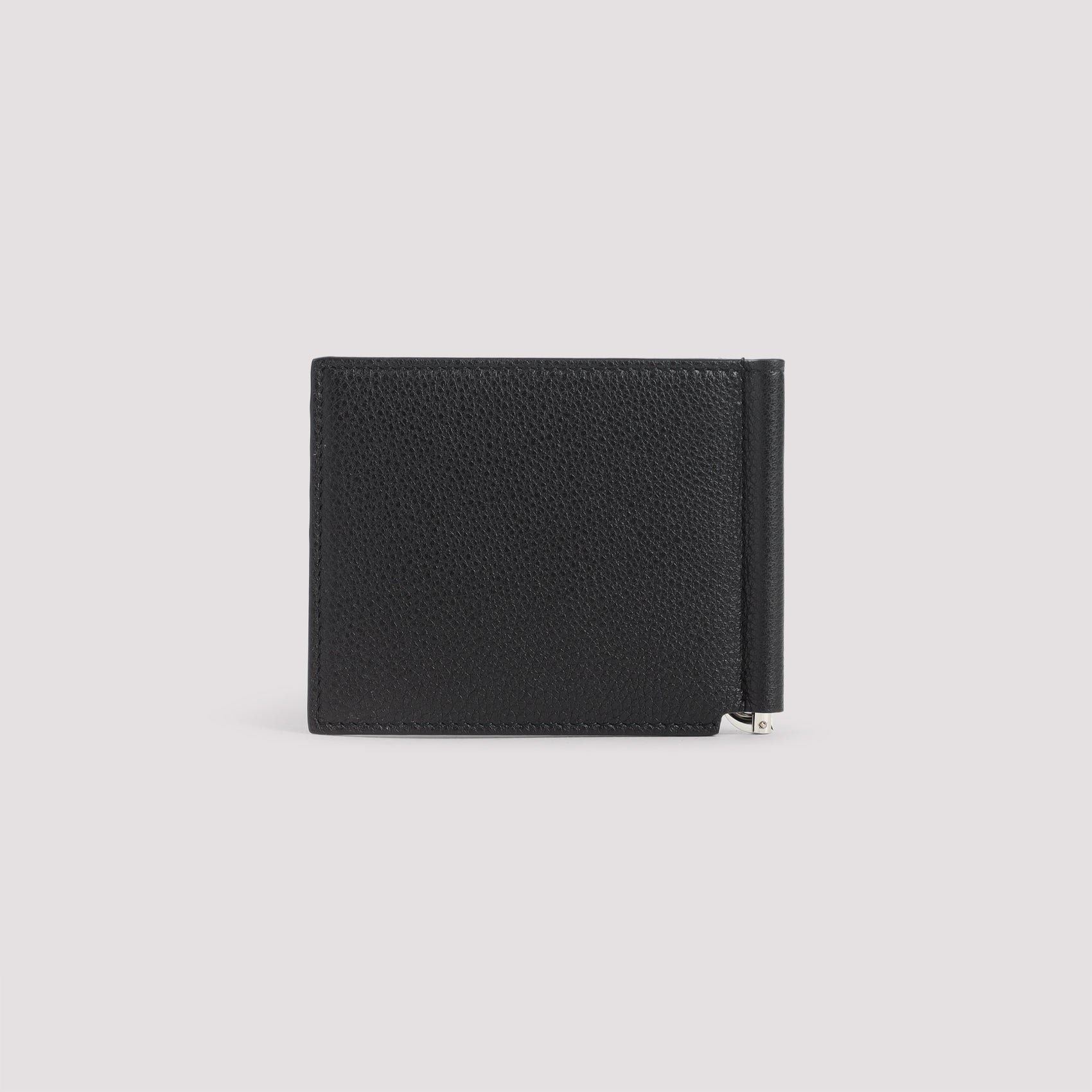 Bill Clip Wallet Black Calf Leather Smallleathergoods