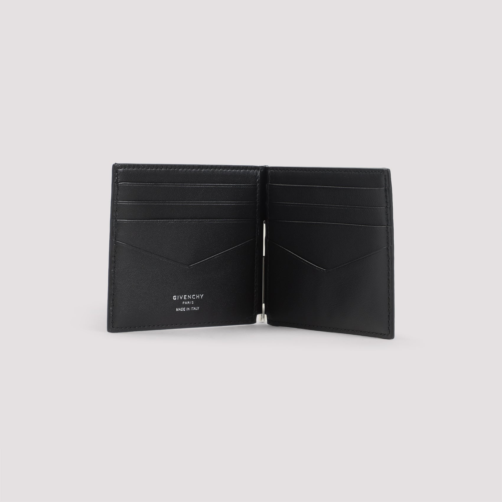 Bill Clip Wallet Black Calf Leather Smallleathergoods