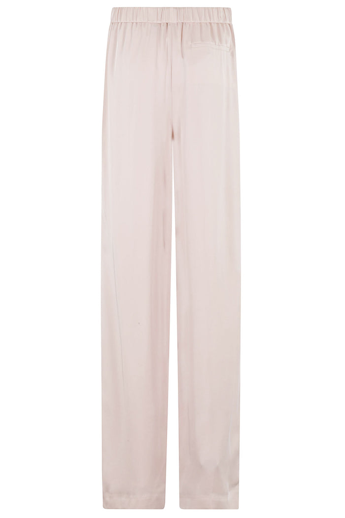 Wide Pull On Fl Mode Pink & Purple Silk Pantaloni