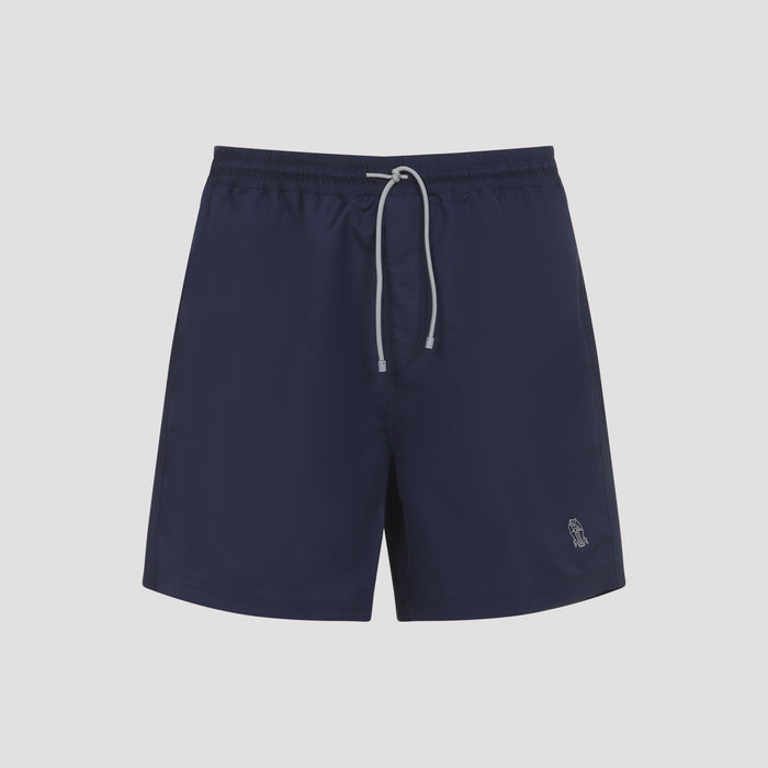 Polyester Swim Shorts Blue Swimwear