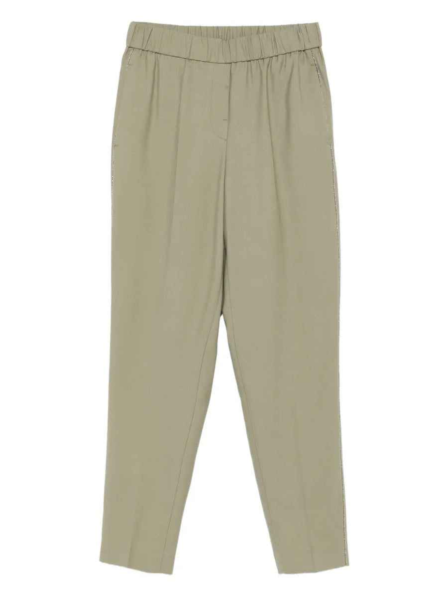 Peserico Outer: Virgin Wool 99% trousers in sage