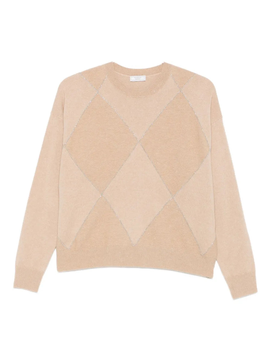 Peserico Virgin Wool 56% sweater in beige