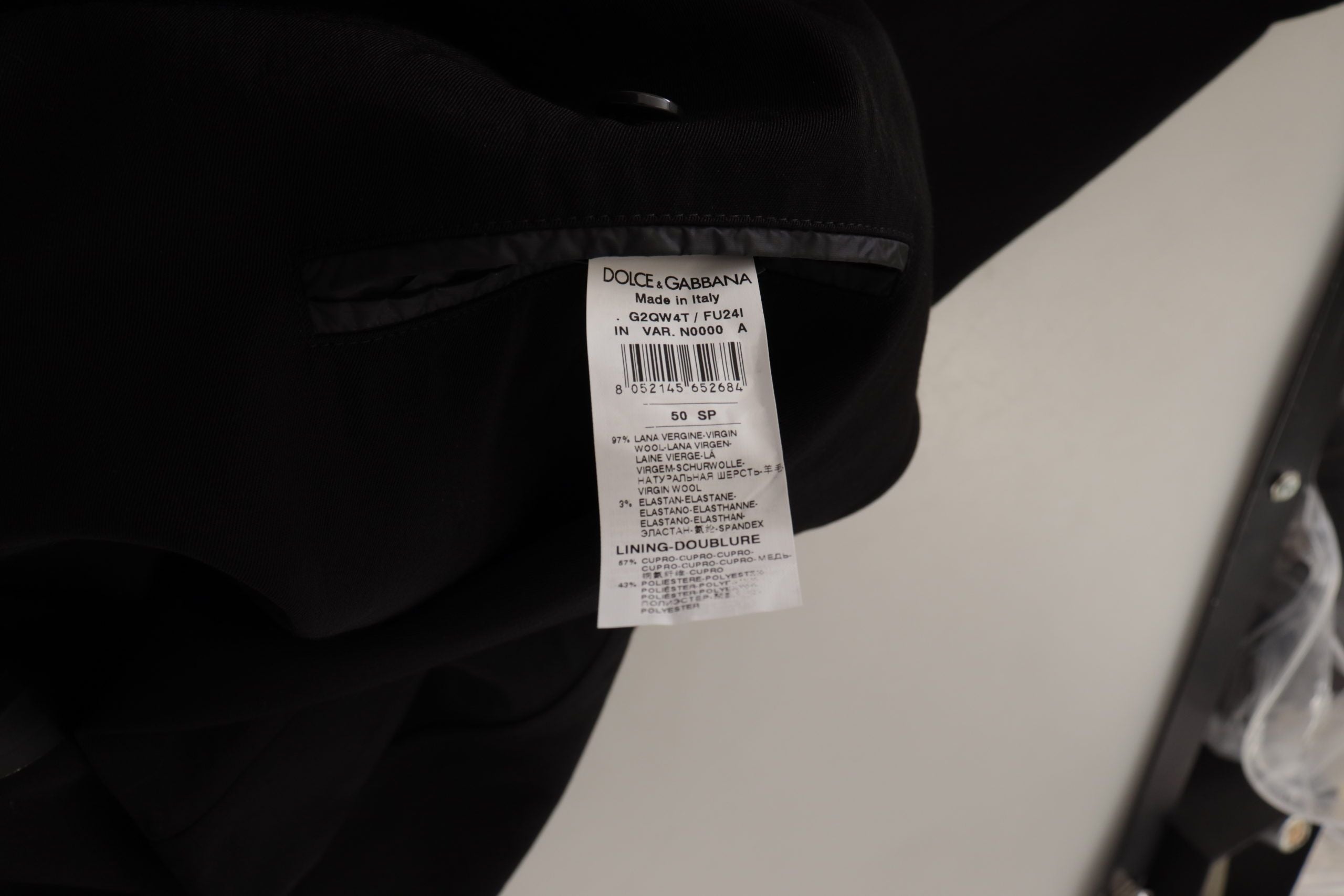 Dolce & Gabbana 97% Virgin Wool 3% Elastane; Lining: 57% Cupro 43% Polyester blazer in black — view 5