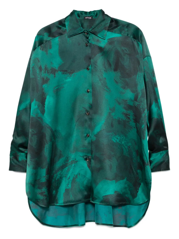 Kiton Silk 100% shirt in green