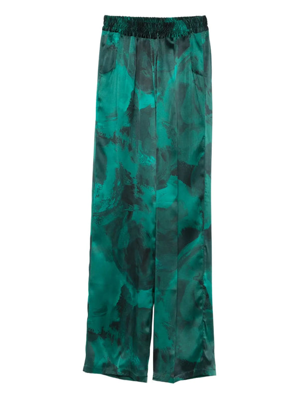 Kiton Silk 100% trousers in teal