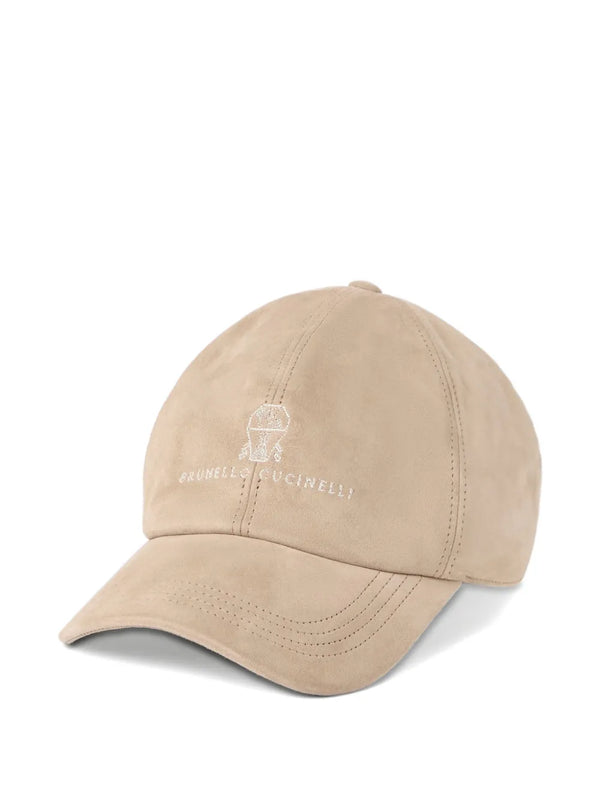 Brunello Cucinelli Suede 100% baseball cap in beige