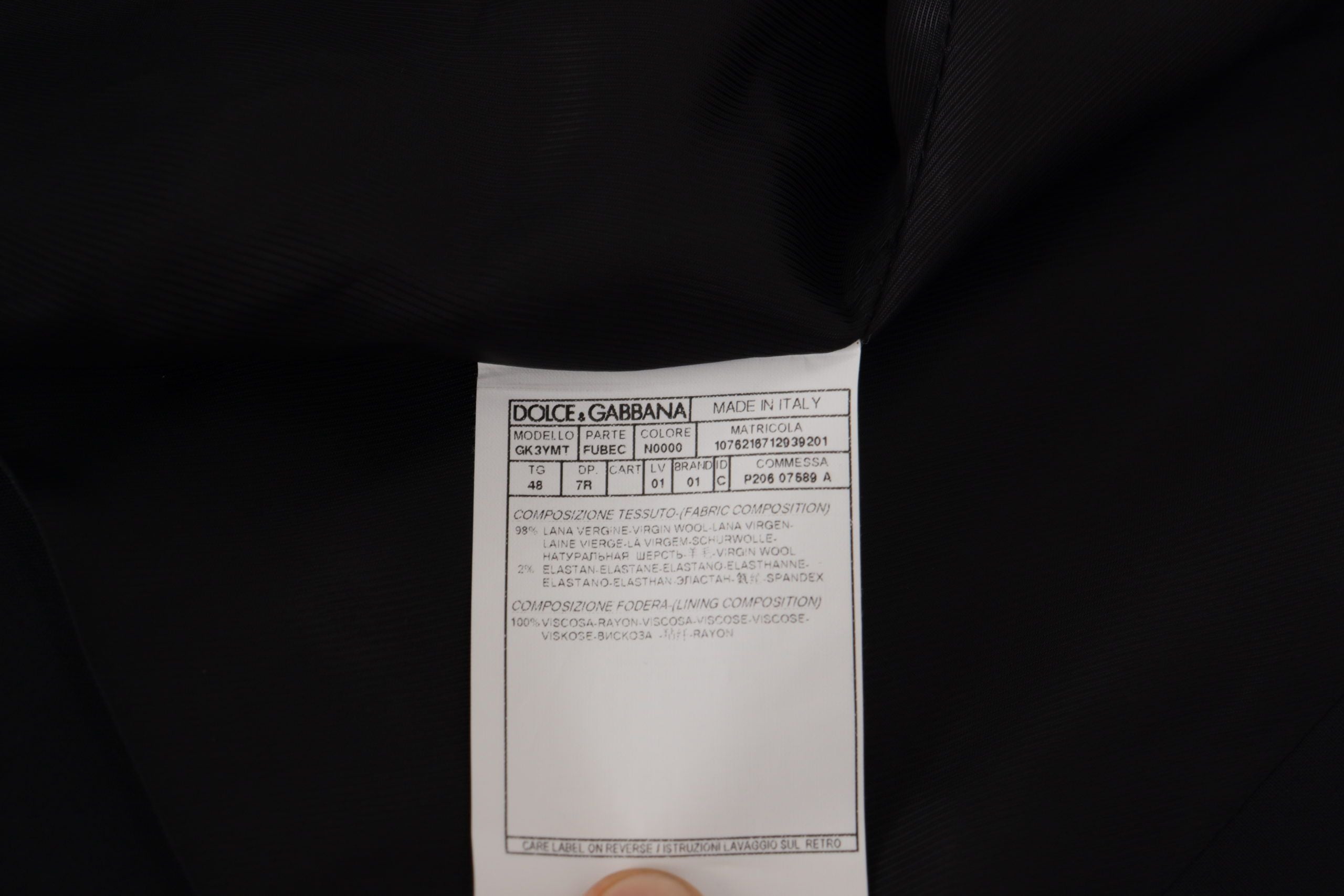 Dolce & Gabbana 98% Virgin Wool suit in black