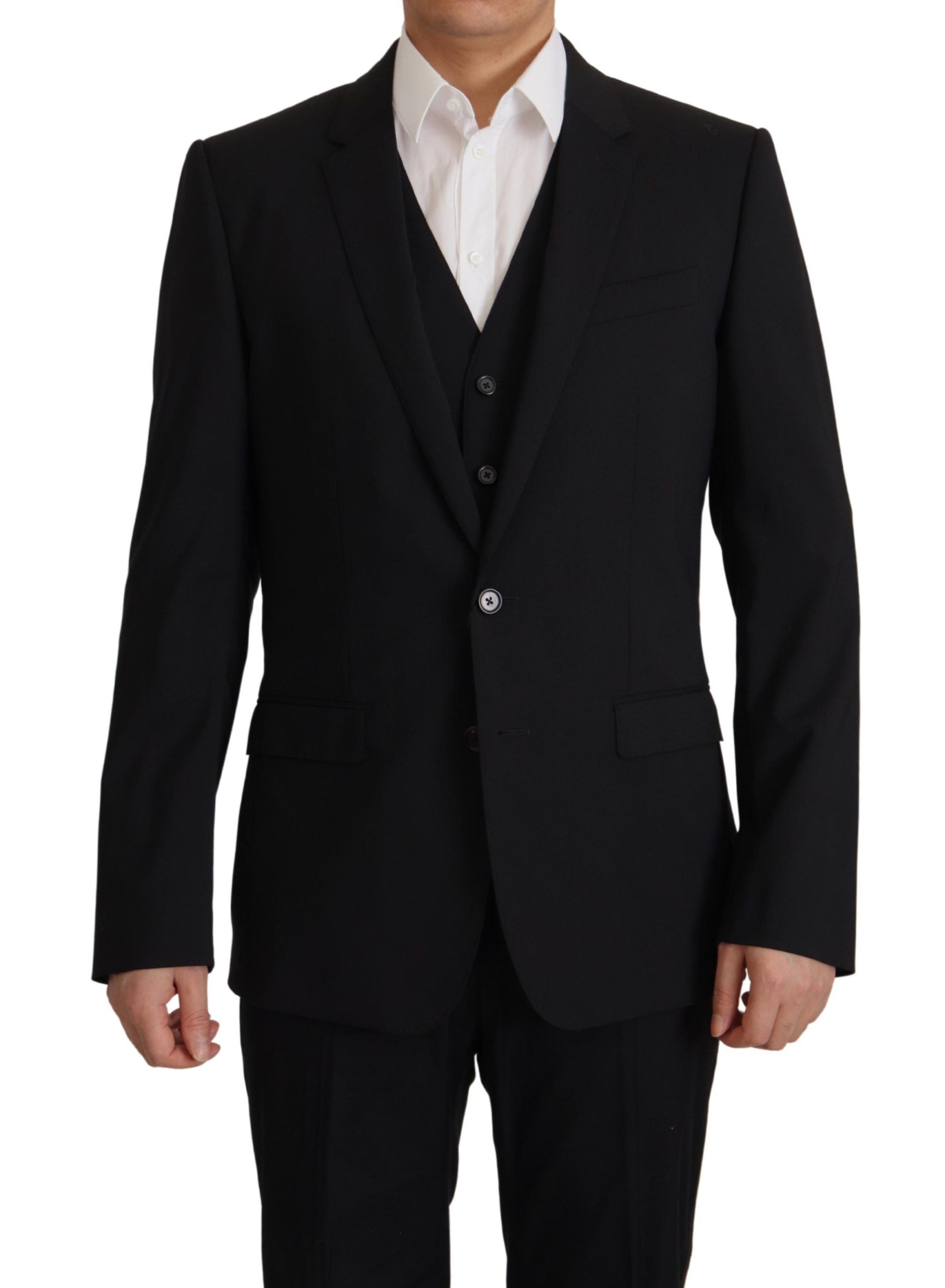 Dolce & Gabbana 98% Virgin Wool suit in black — view 3