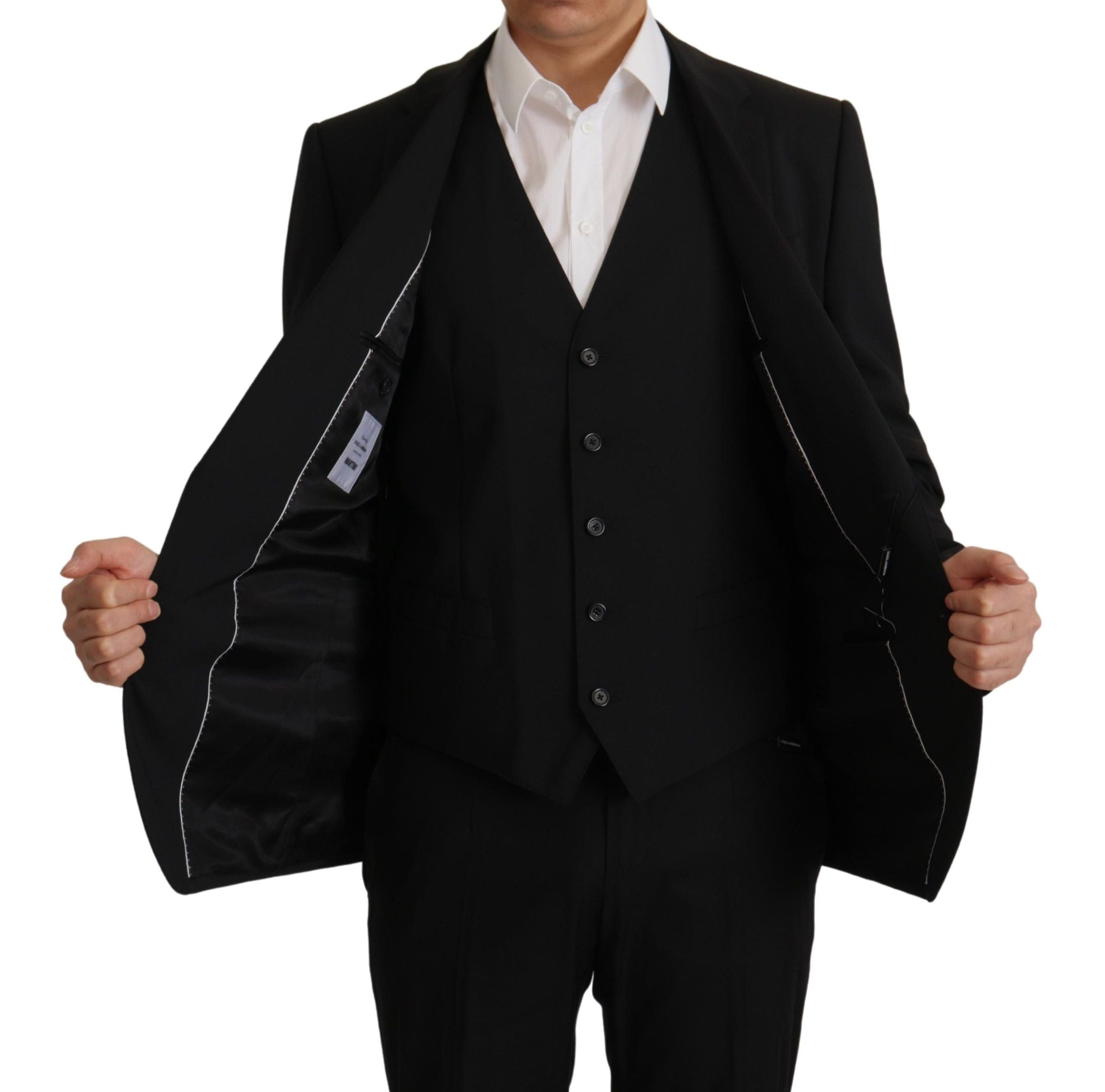 Dolce & Gabbana 98% Virgin Wool suit in black — view 7