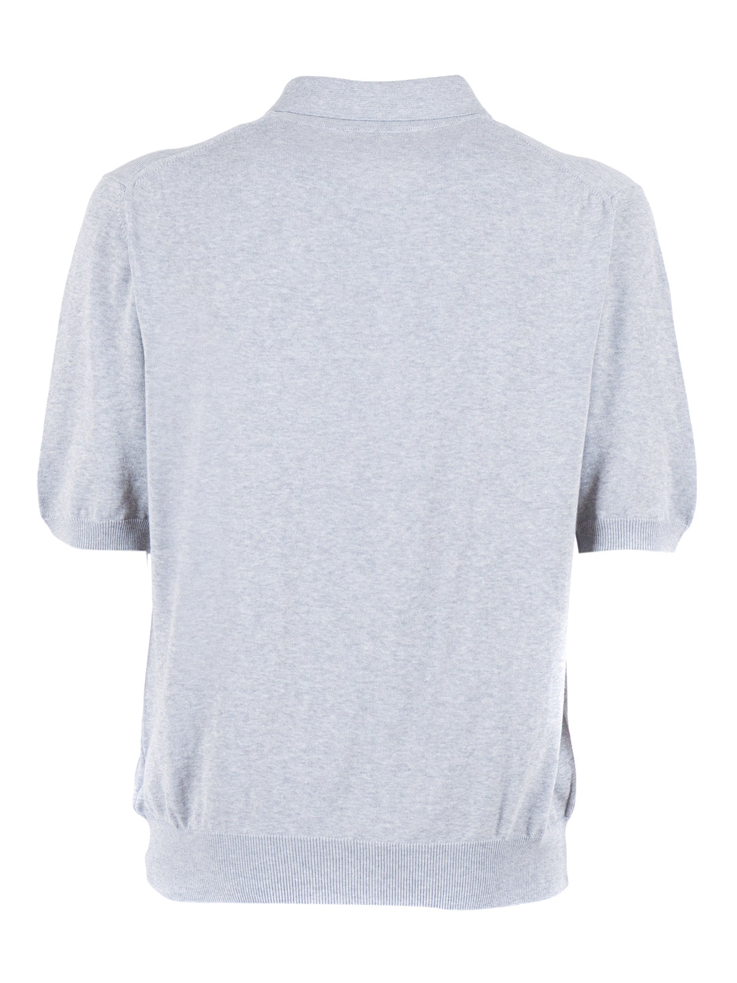 SHORT SLEEVE POLO Grey Cotton Shirt