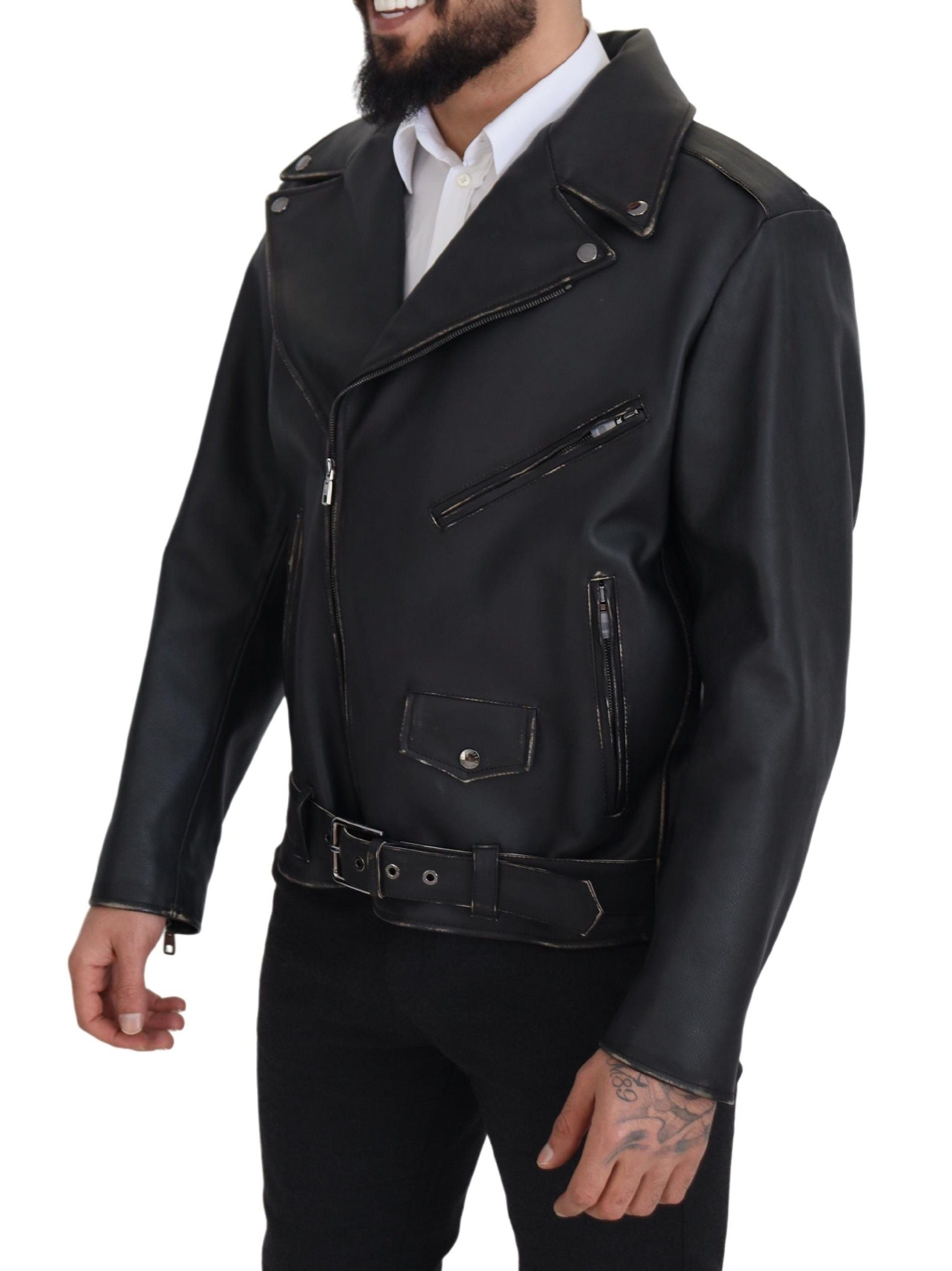 Dolce & Gabbana 100% Leather; Lining: 100% Viscose jacket in black
