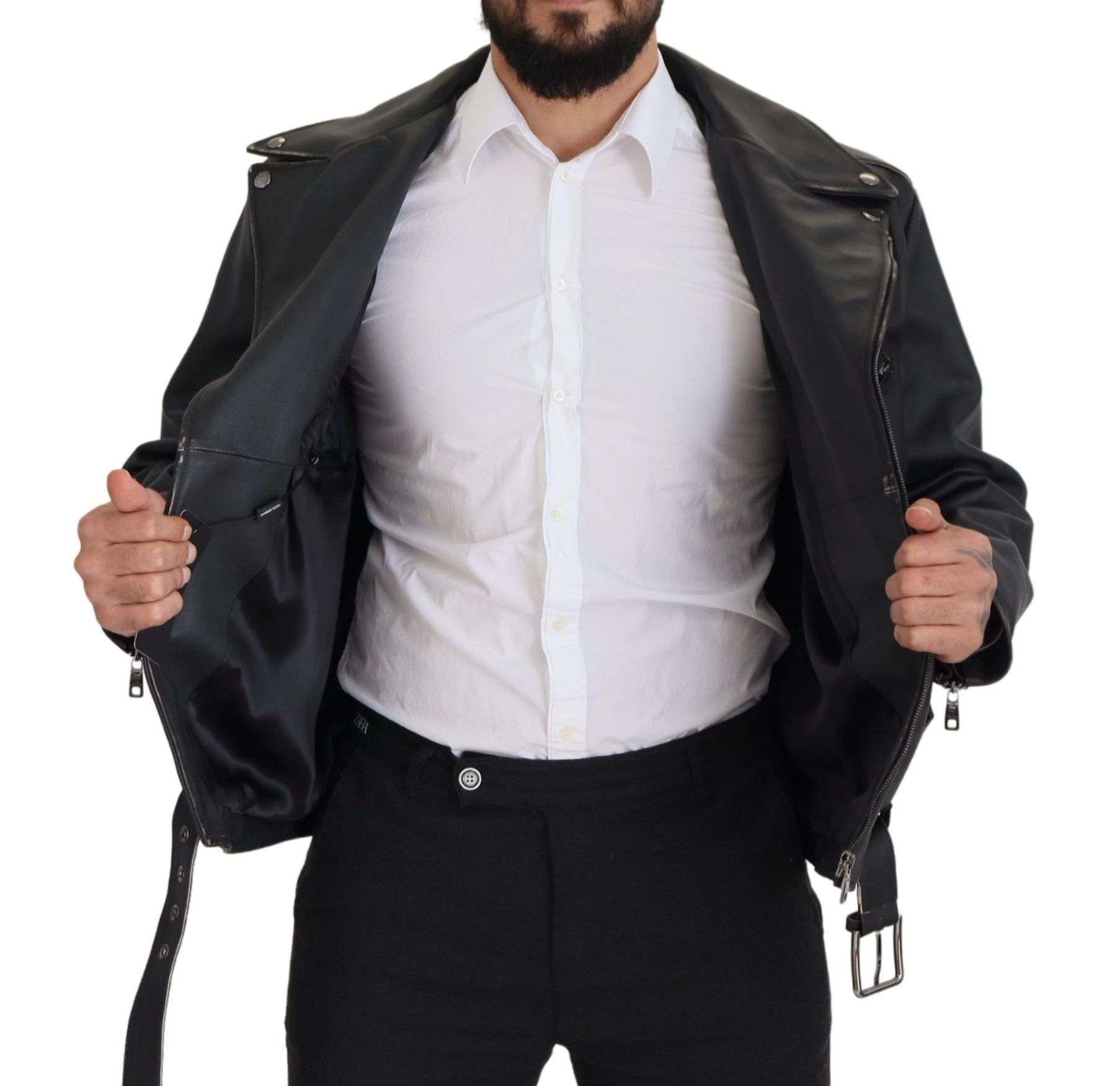 Dolce & Gabbana 100% Leather; Lining: 100% Viscose jacket in black — view 5