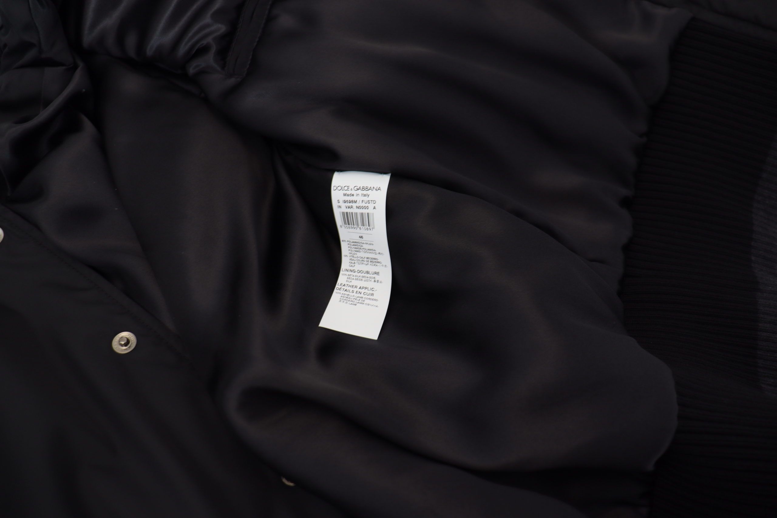 Dolce & Gabbana 90% Nylon bomber jacket in black — view 6