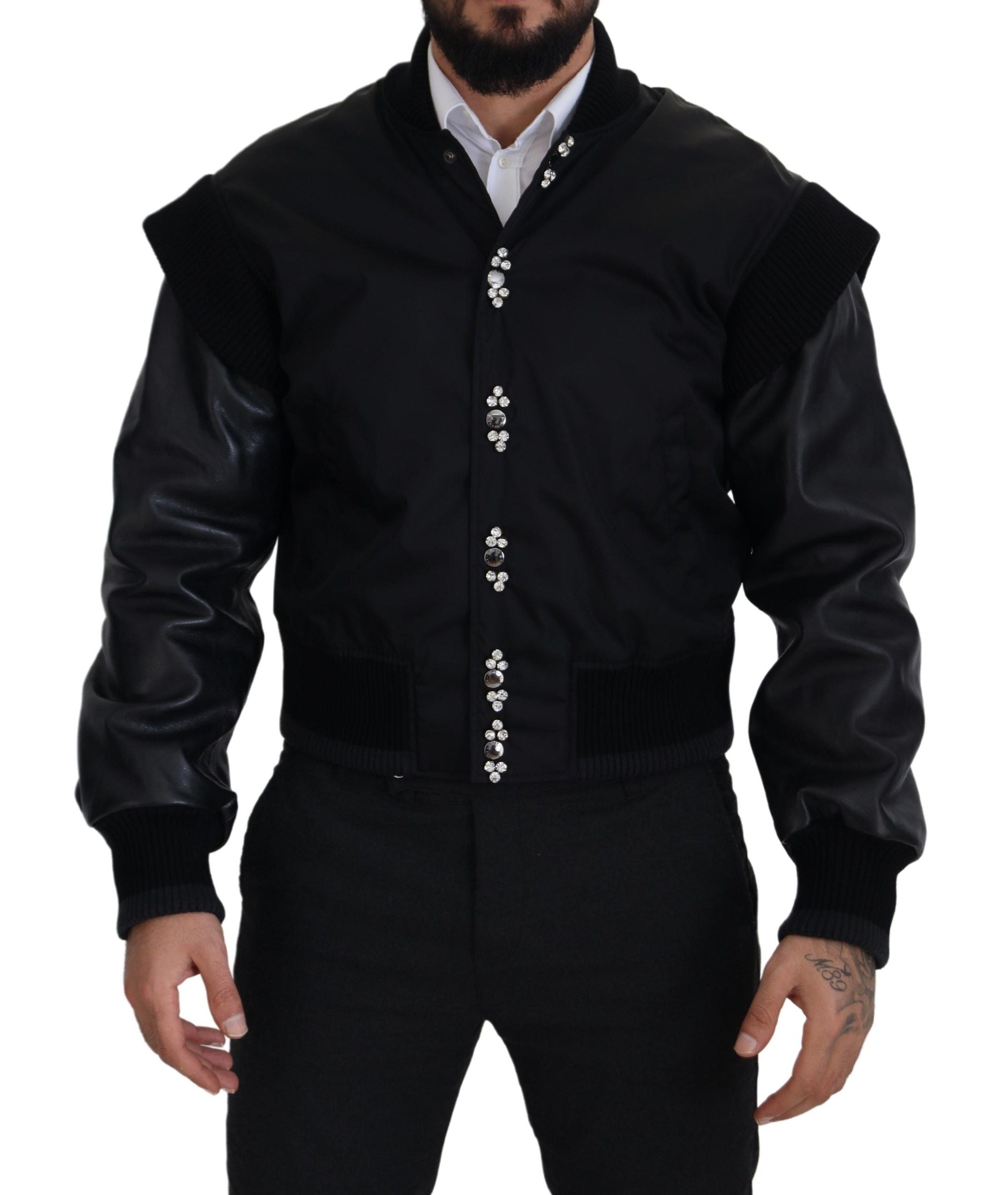 Dolce & Gabbana 90% Nylon bomber jacket in black — view 8