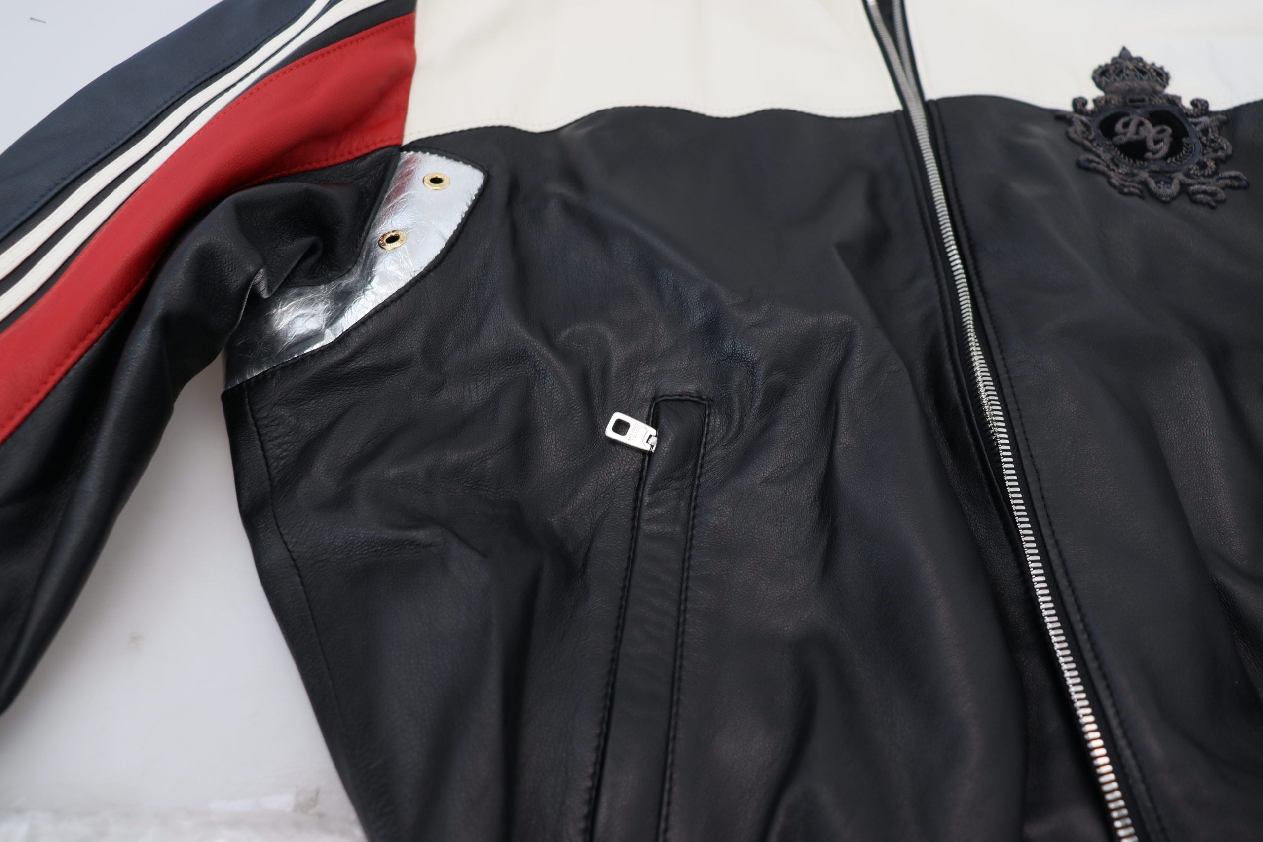 Dolce & Gabbana 100% Leather; Lining: 95% Nylon jacket in black — view 3