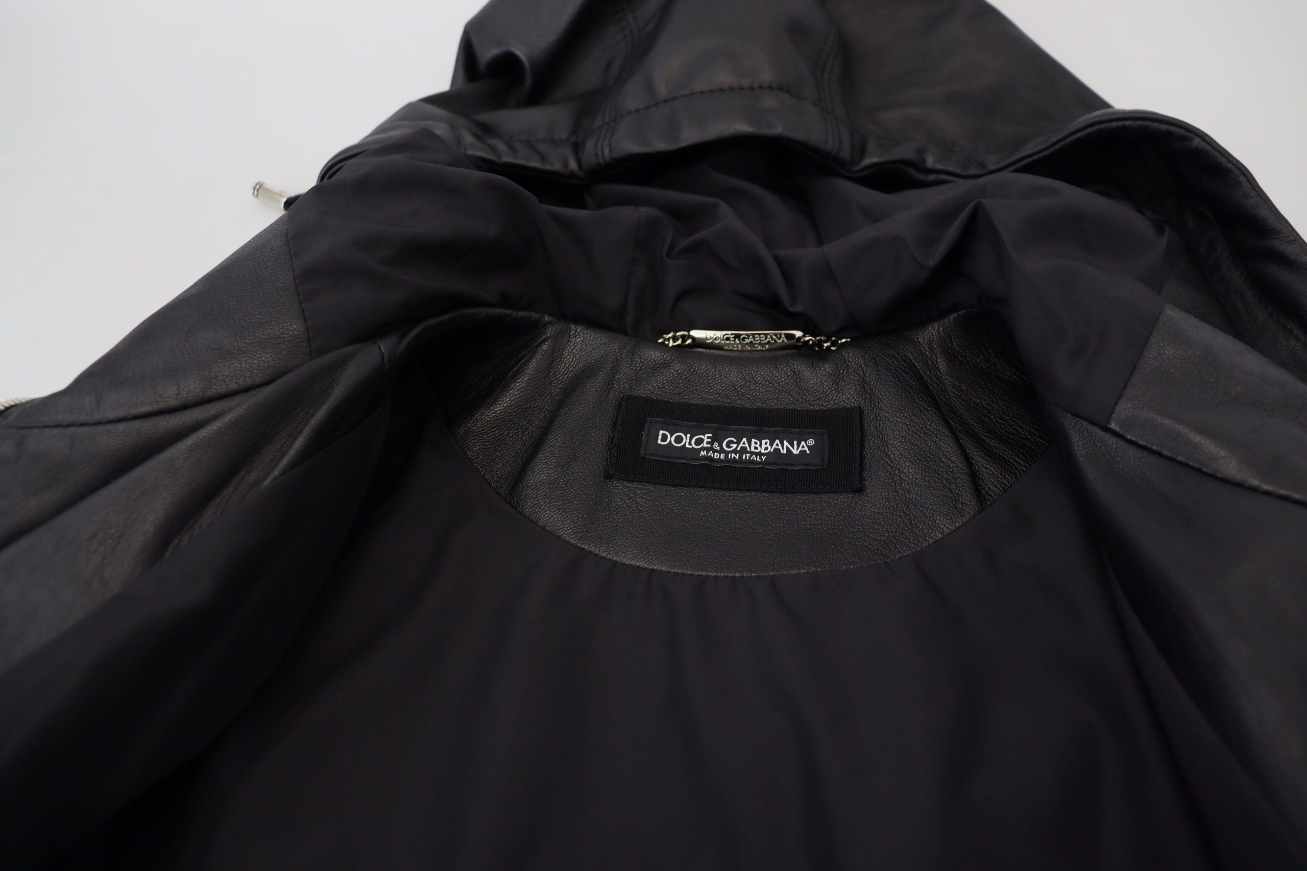 Dolce & Gabbana 100% Leather; Lining: 95% Nylon jacket in black — view 4