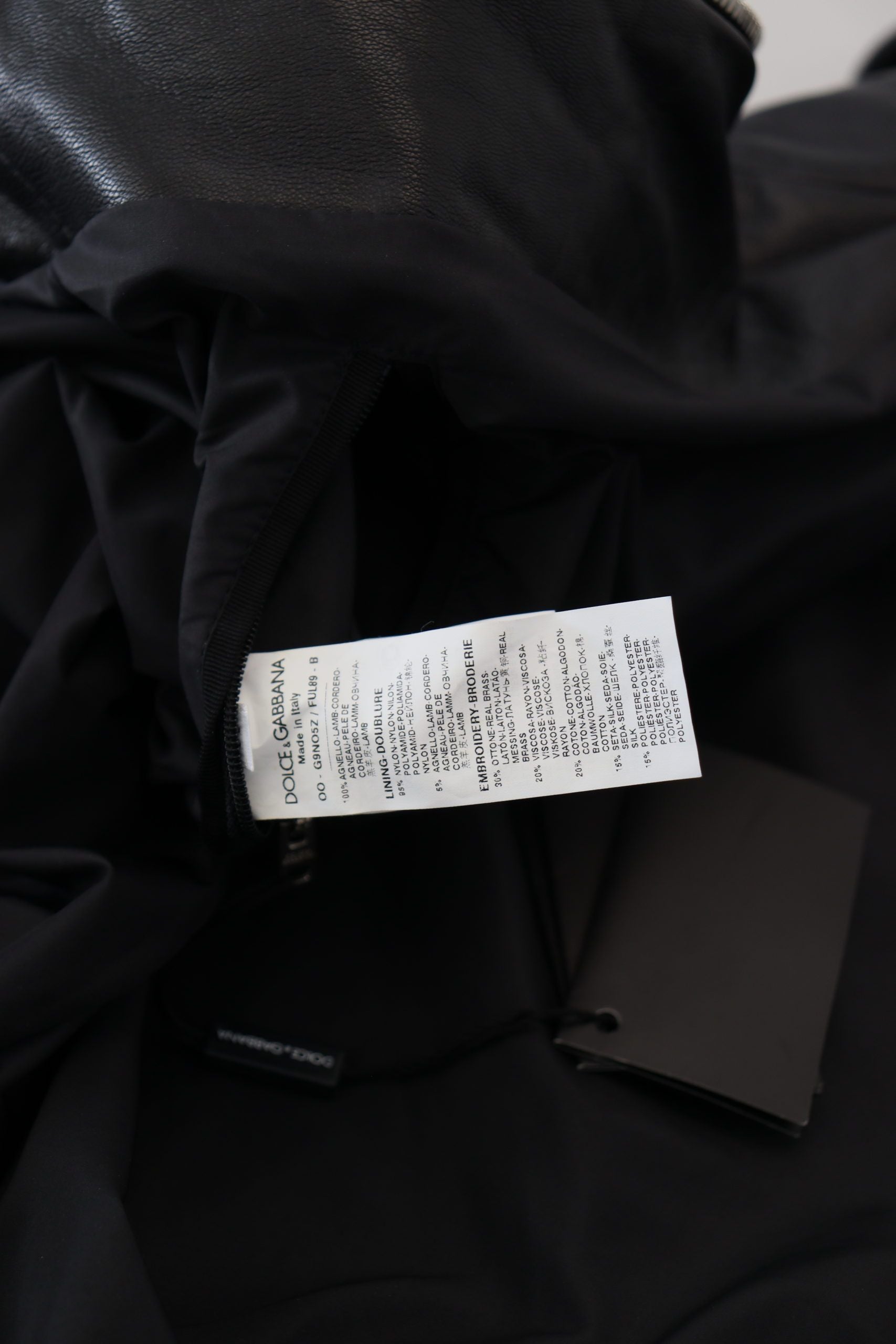 Dolce & Gabbana 100% Leather; Lining: 95% Nylon jacket in black — view 5