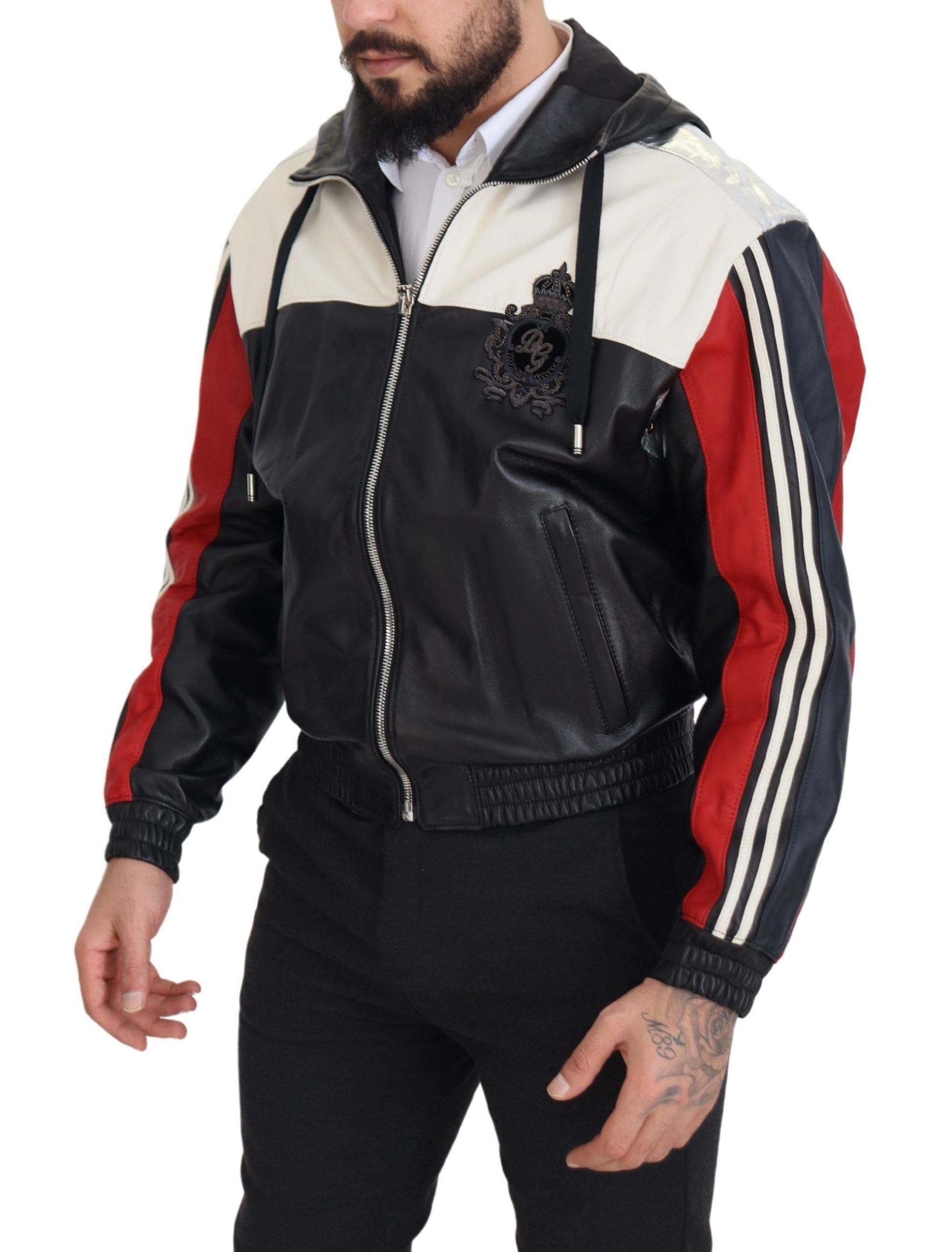 Dolce & Gabbana 100% Leather; Lining: 95% Nylon jacket in black — view 7