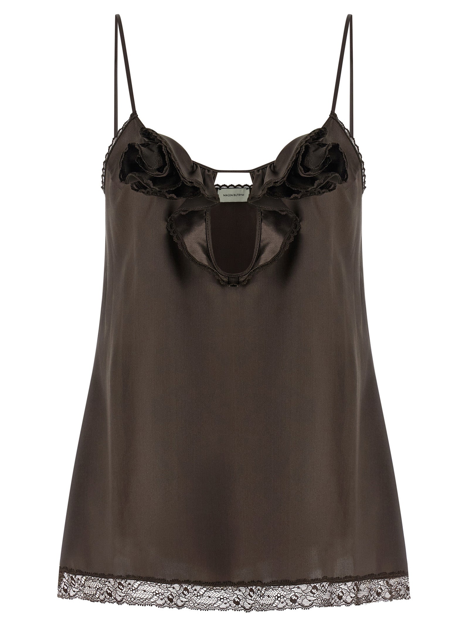 01 top Brown Silk Tops