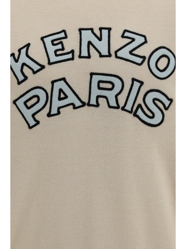 Crewneck Sweater Emblem Off White Merino Wool