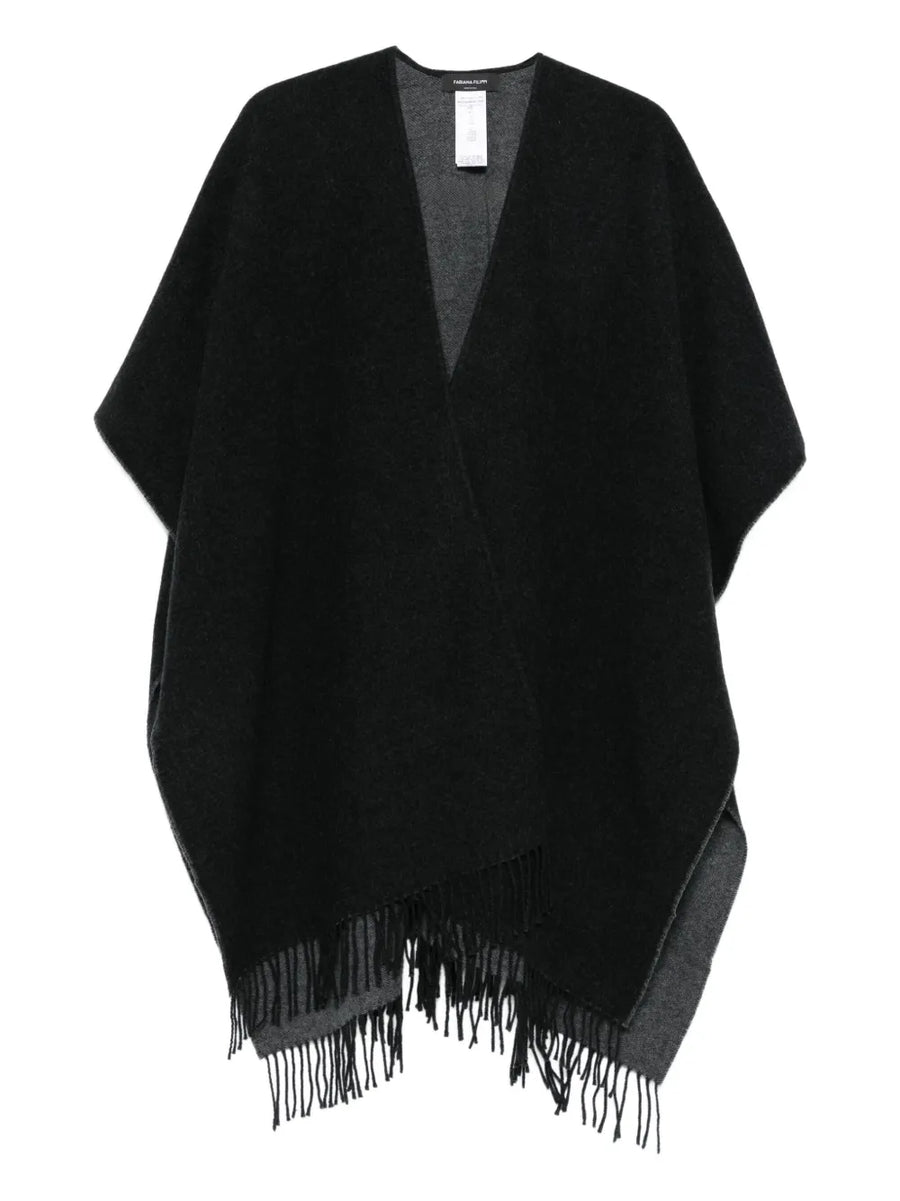 Fabiana Filippi Wool 90% shawl in black