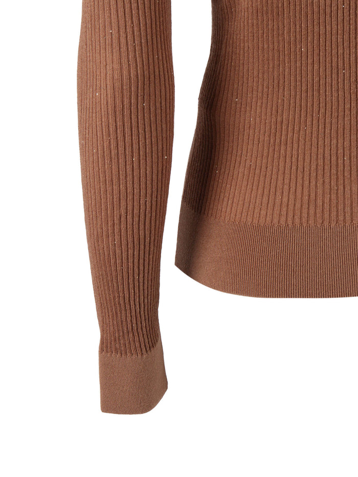 SWEATER Camel Silk Wool Crewneck