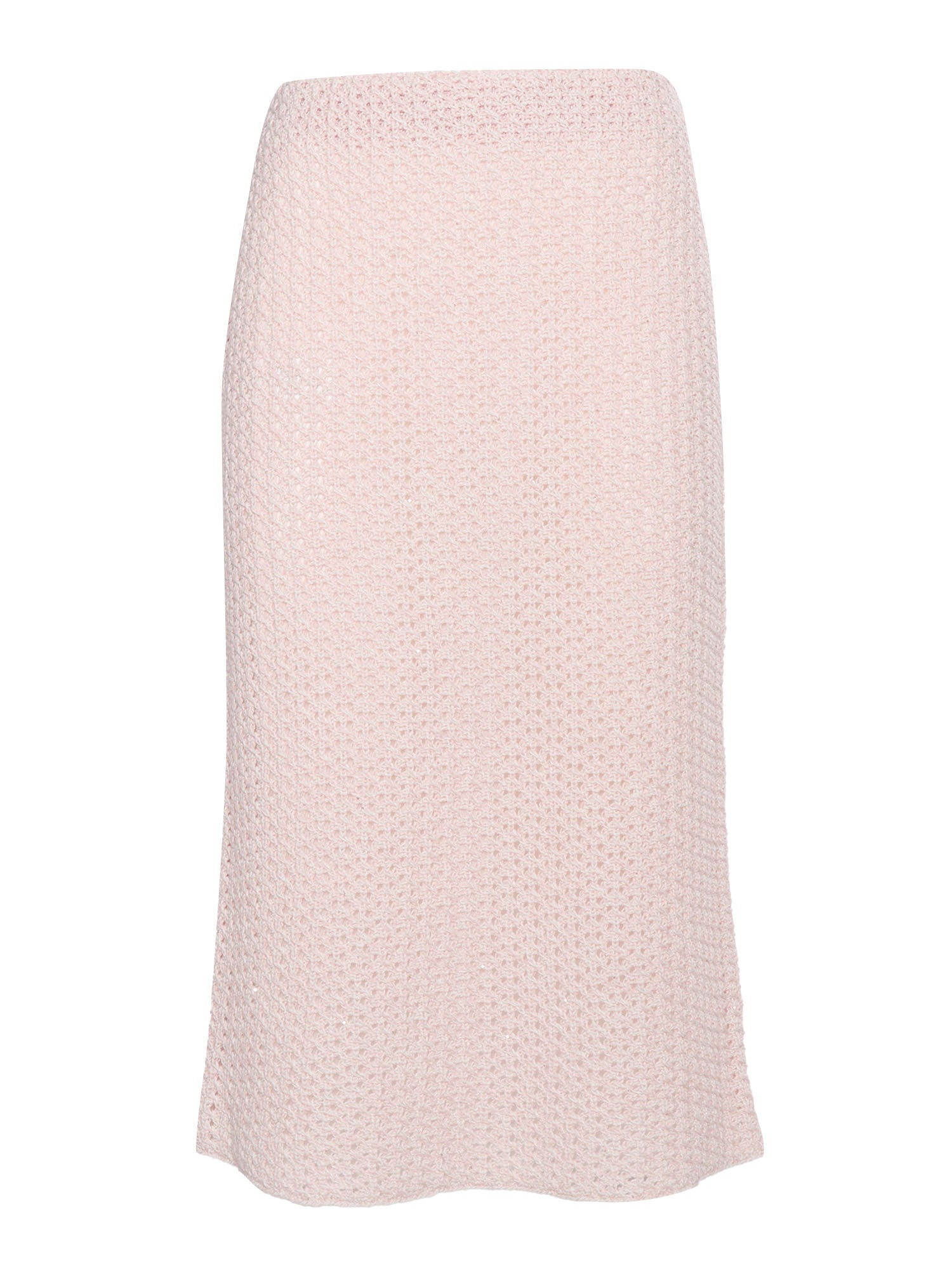 Pink midi skirt Cotton Linen Nylon Polyester