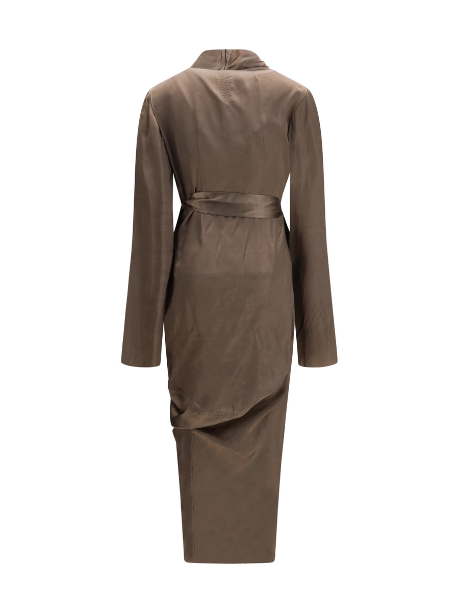 Dress Asymmetric Wrap Cupro Dust
