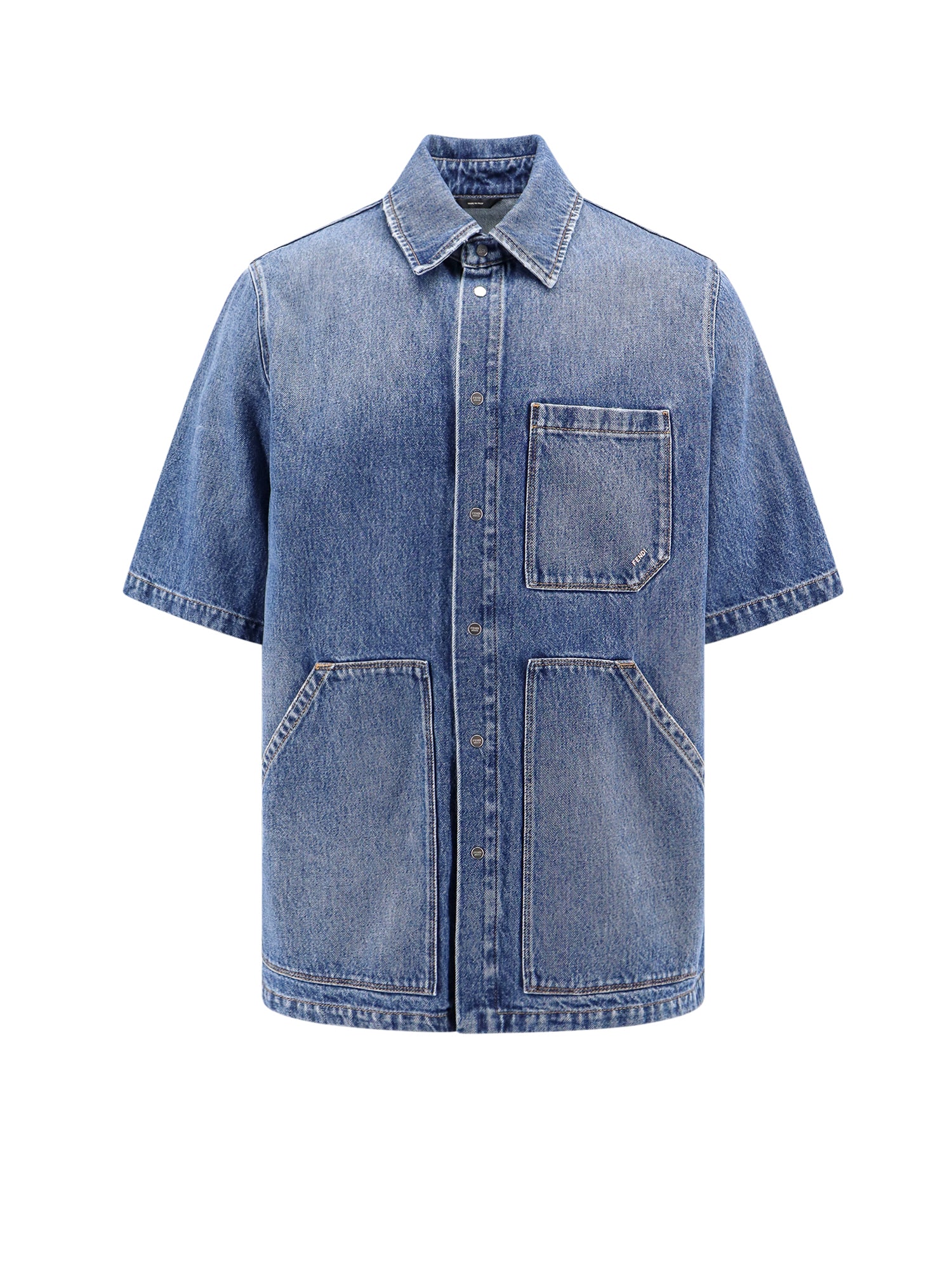 Fendi Shirts Blue 100 % Cotone