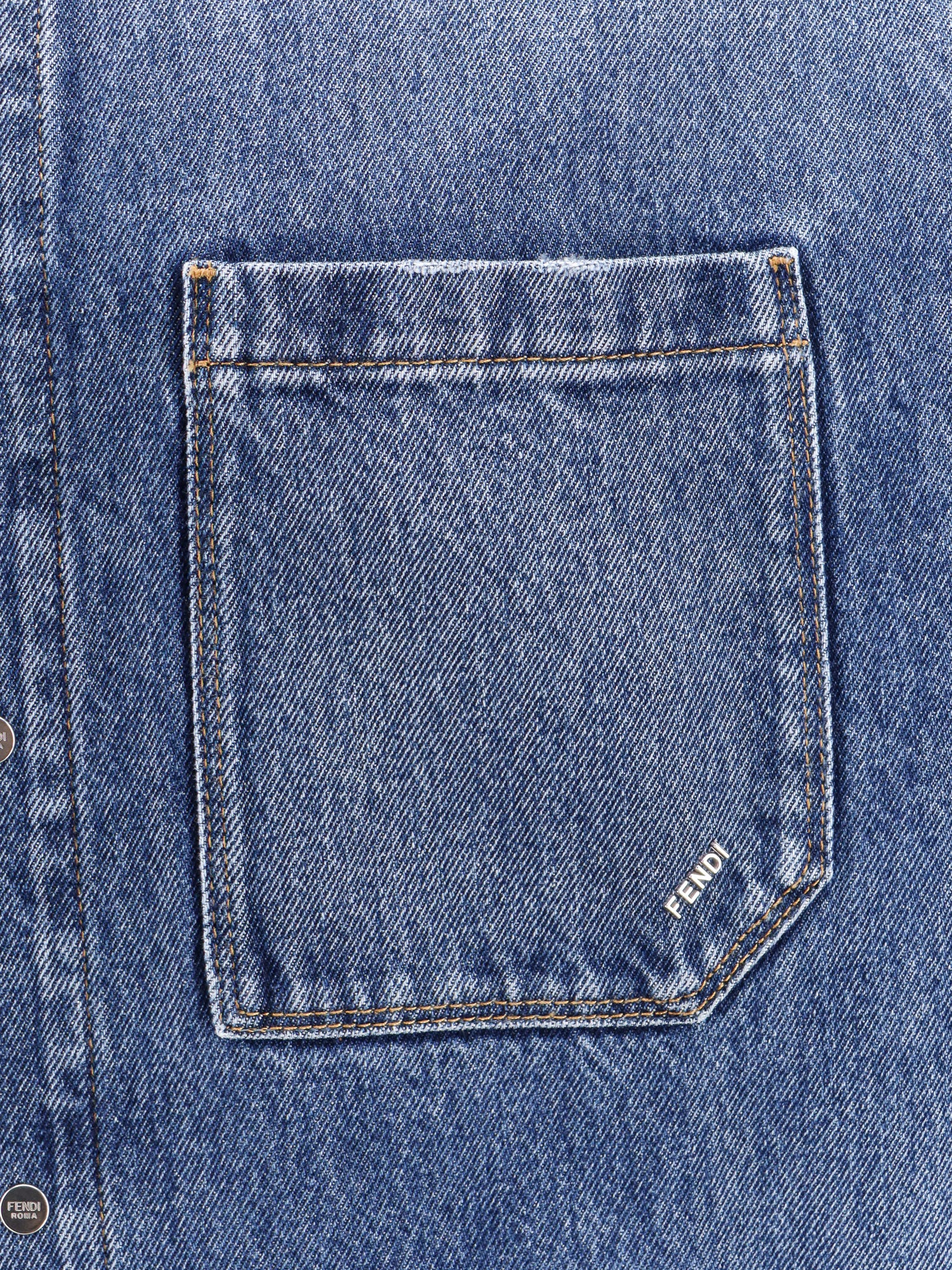 Fendi Shirts Blue 100 % Cotone