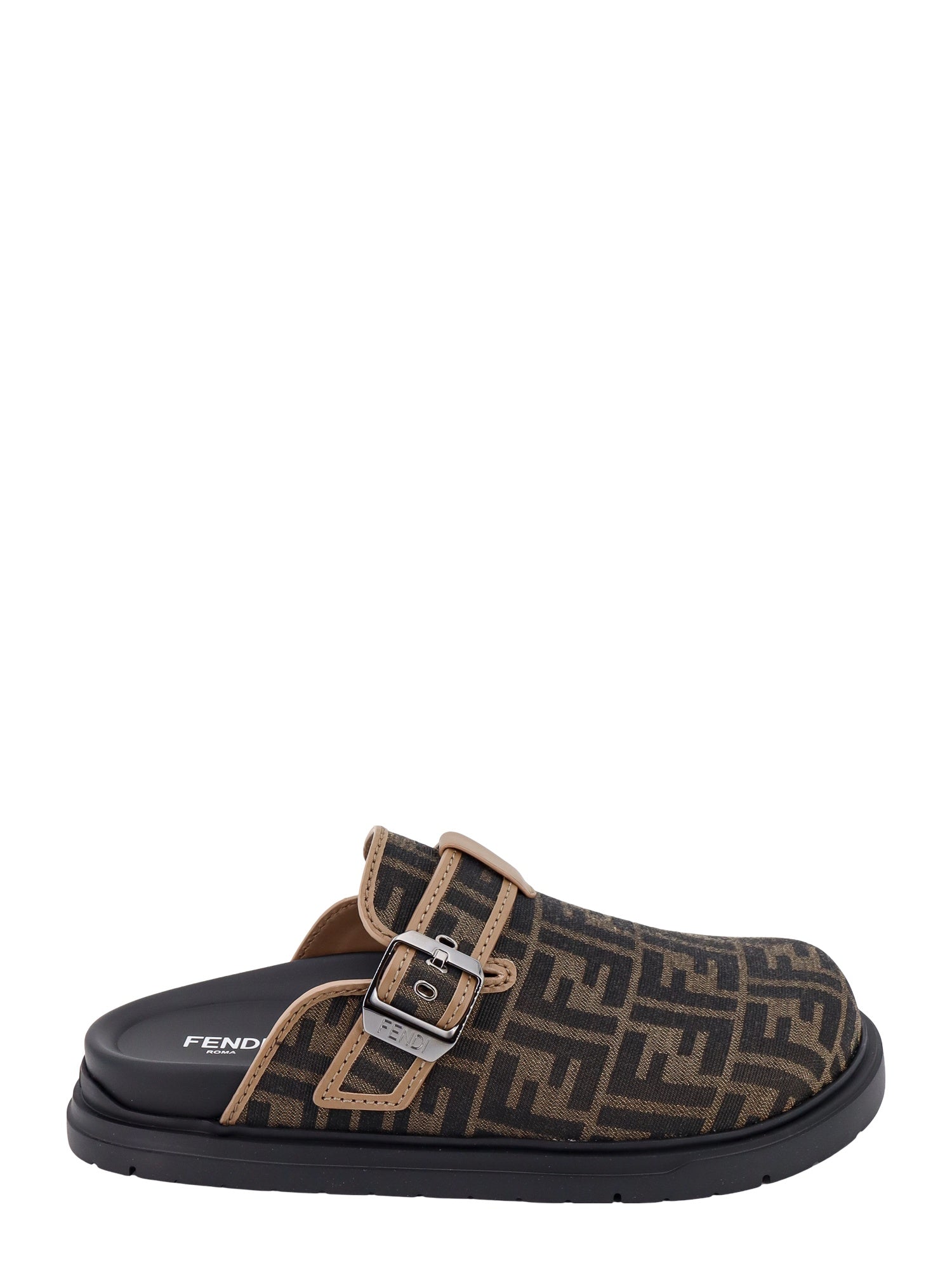Fendi Sandals Brown Tessuto Ff