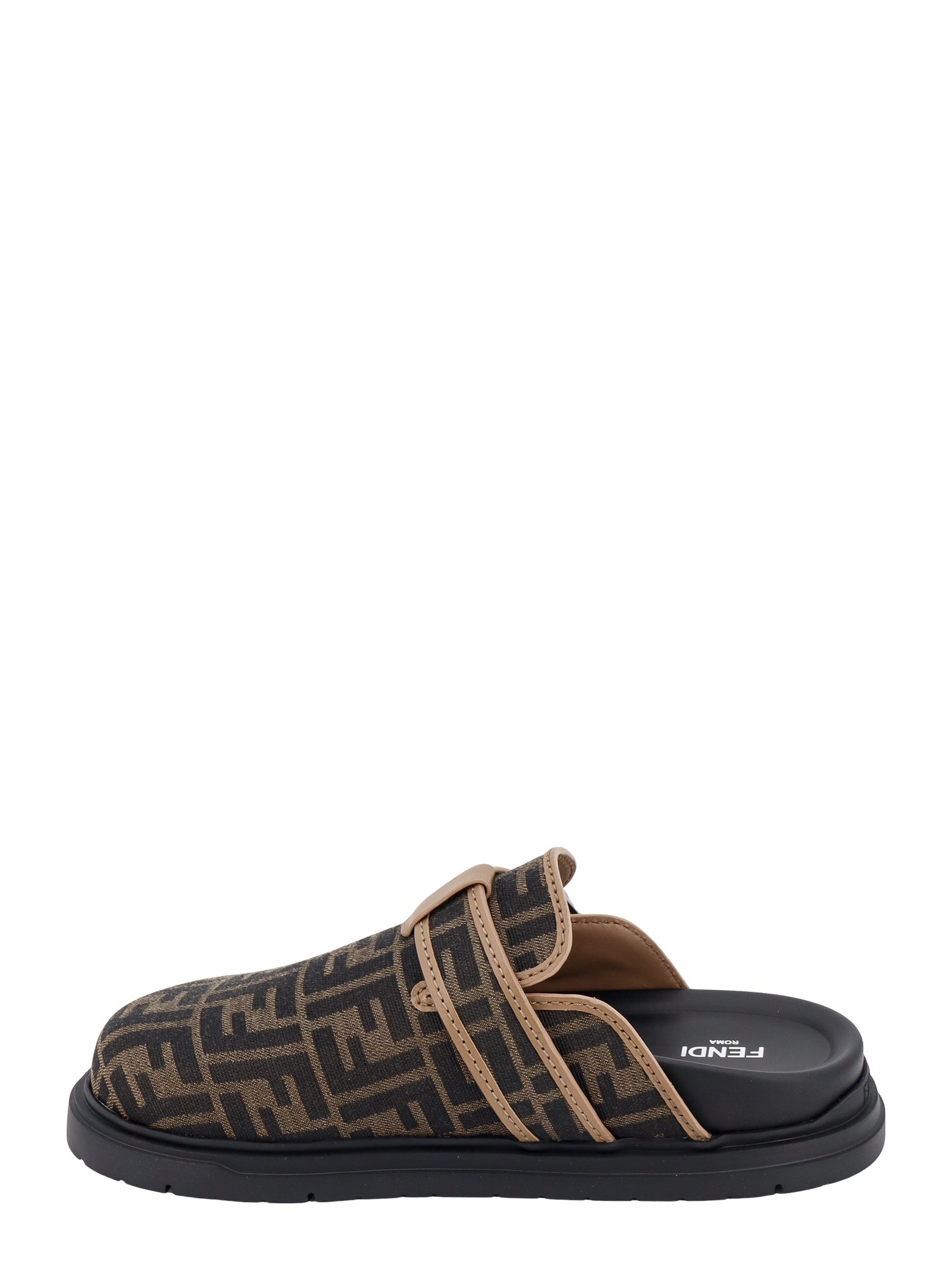 Fendi Sandals Brown Tessuto Ff