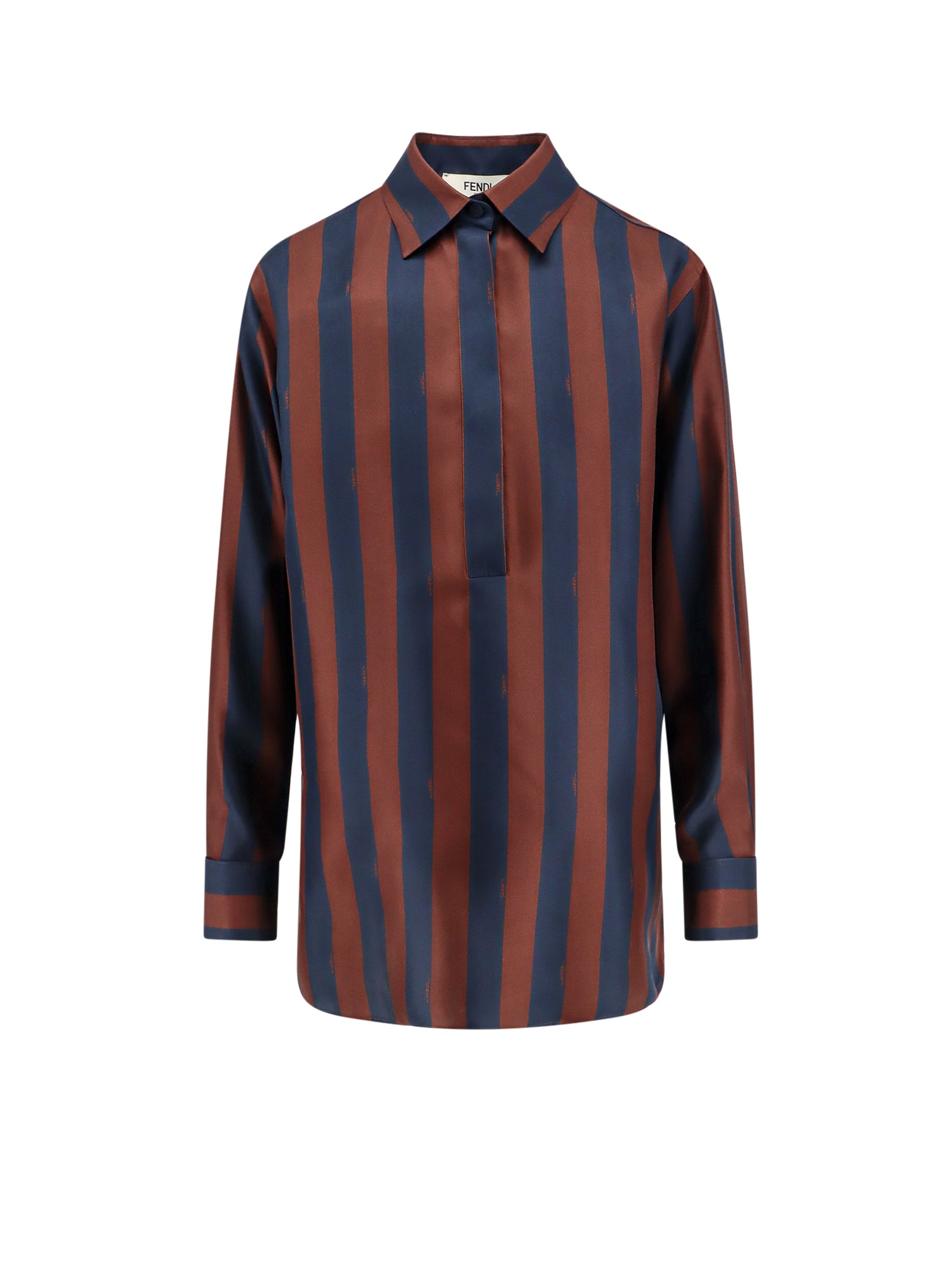 Fendi Shirts Brown Seta