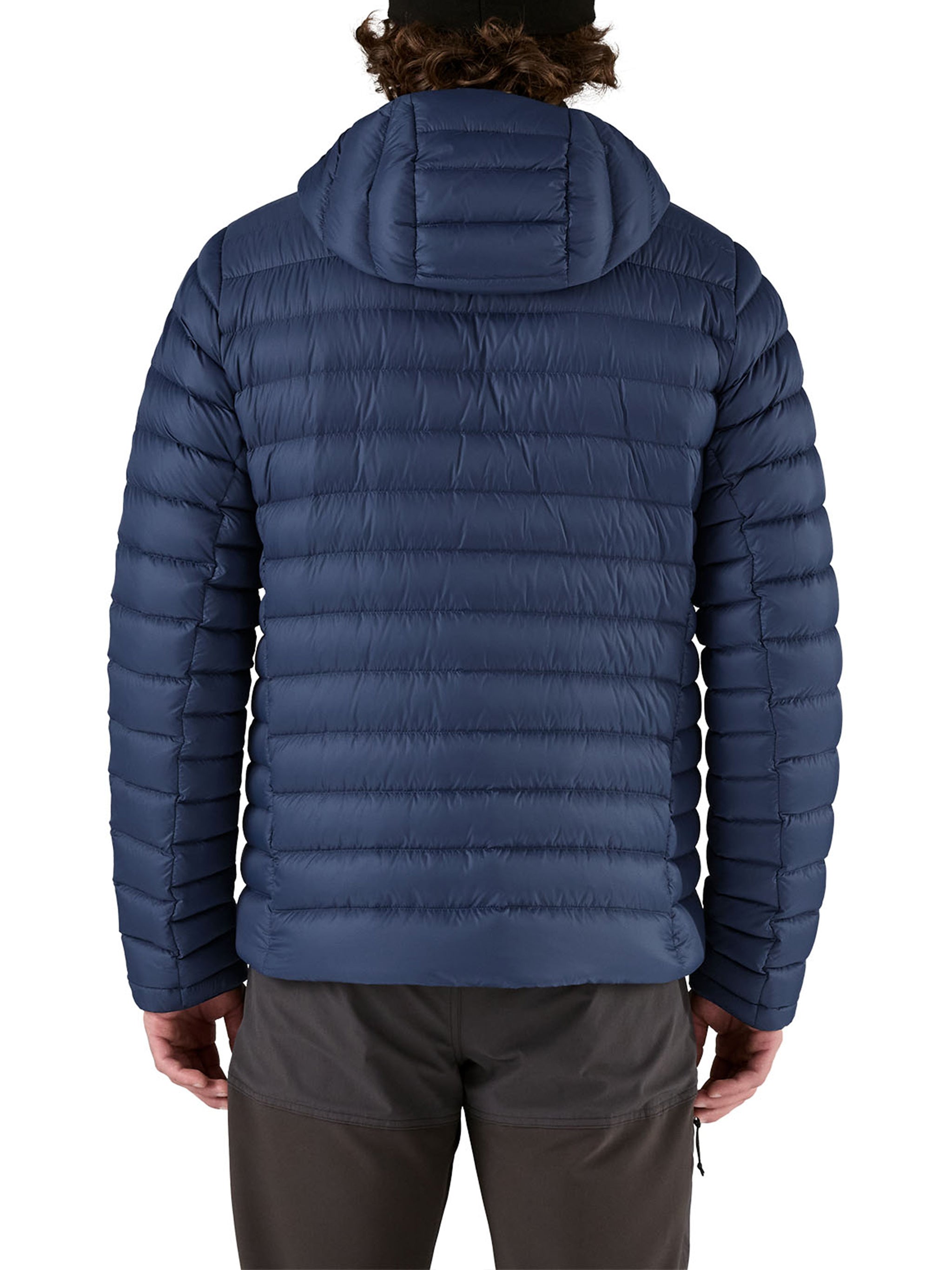 Down Sweater Hoody Blue Piumino