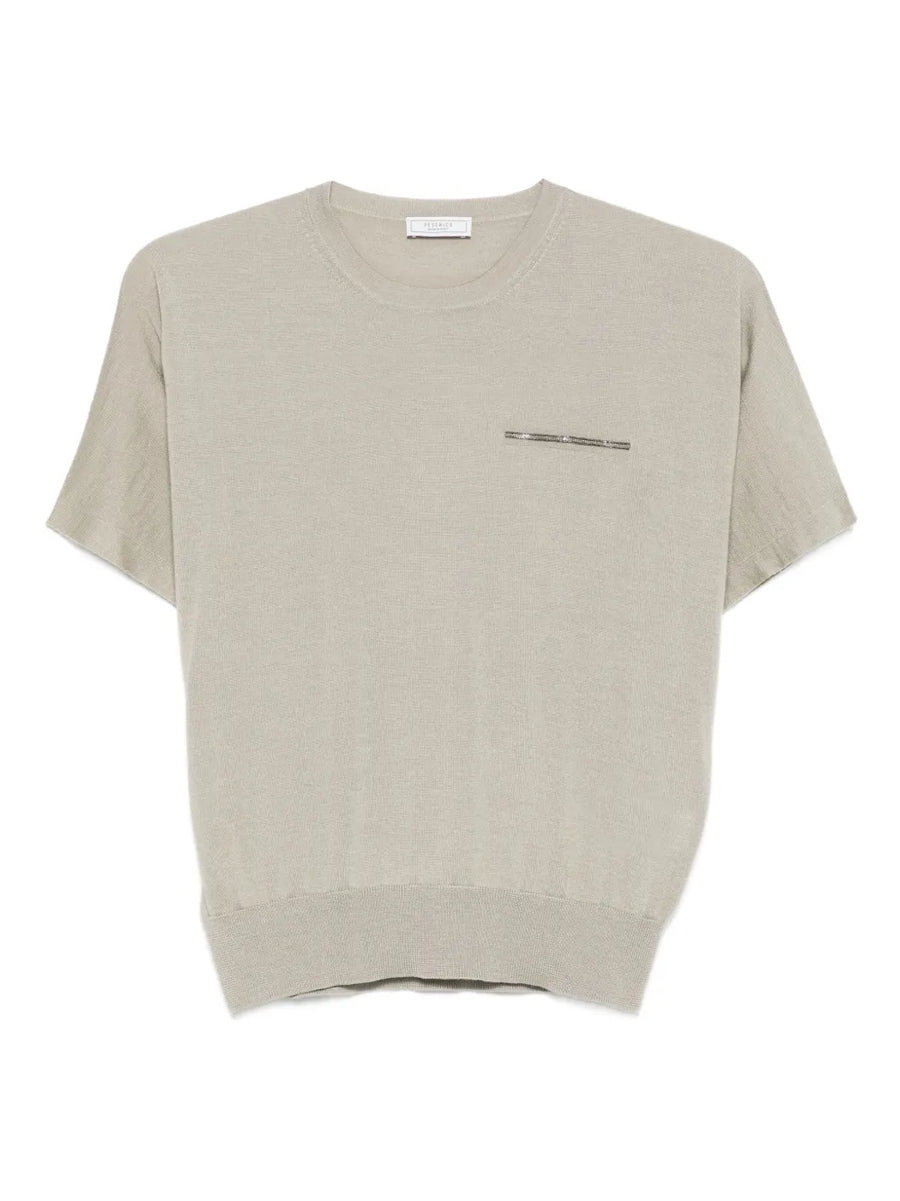 Peserico Cashmere 70% t-shirt in light green