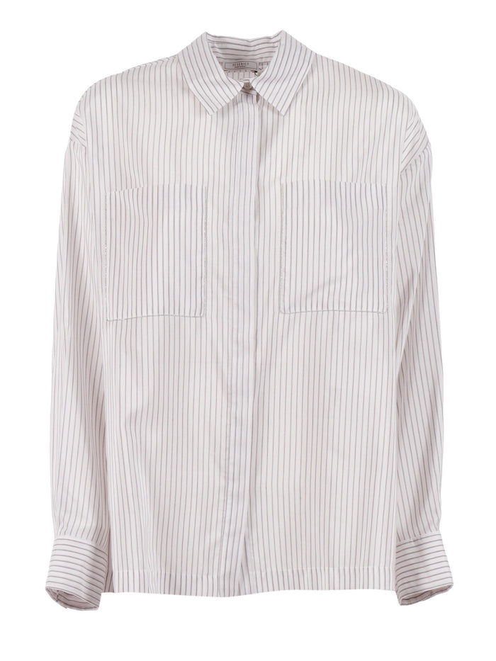 BLOUSE Brown Cotton Silk Shirt