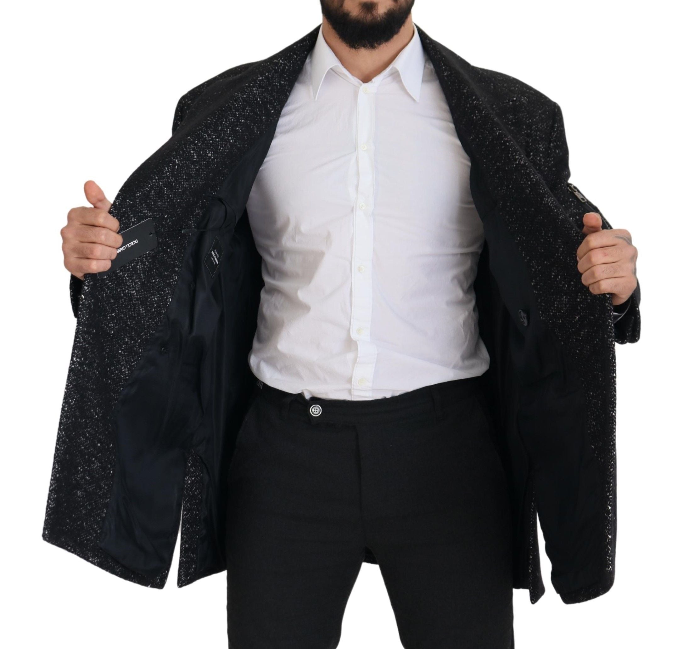 Dolce & Gabbana 60% Wool coat in black — view 7