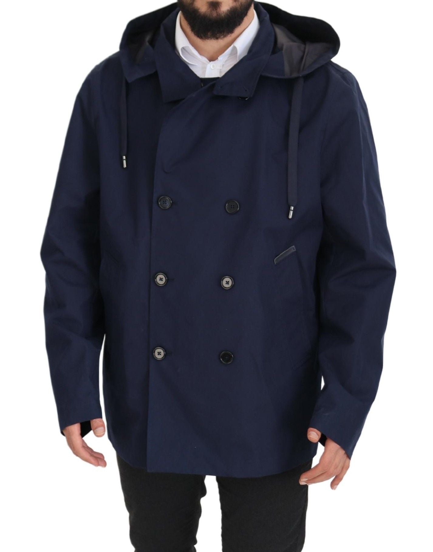 Dolce & Gabbana 100% Polyester coat in navy — view 4